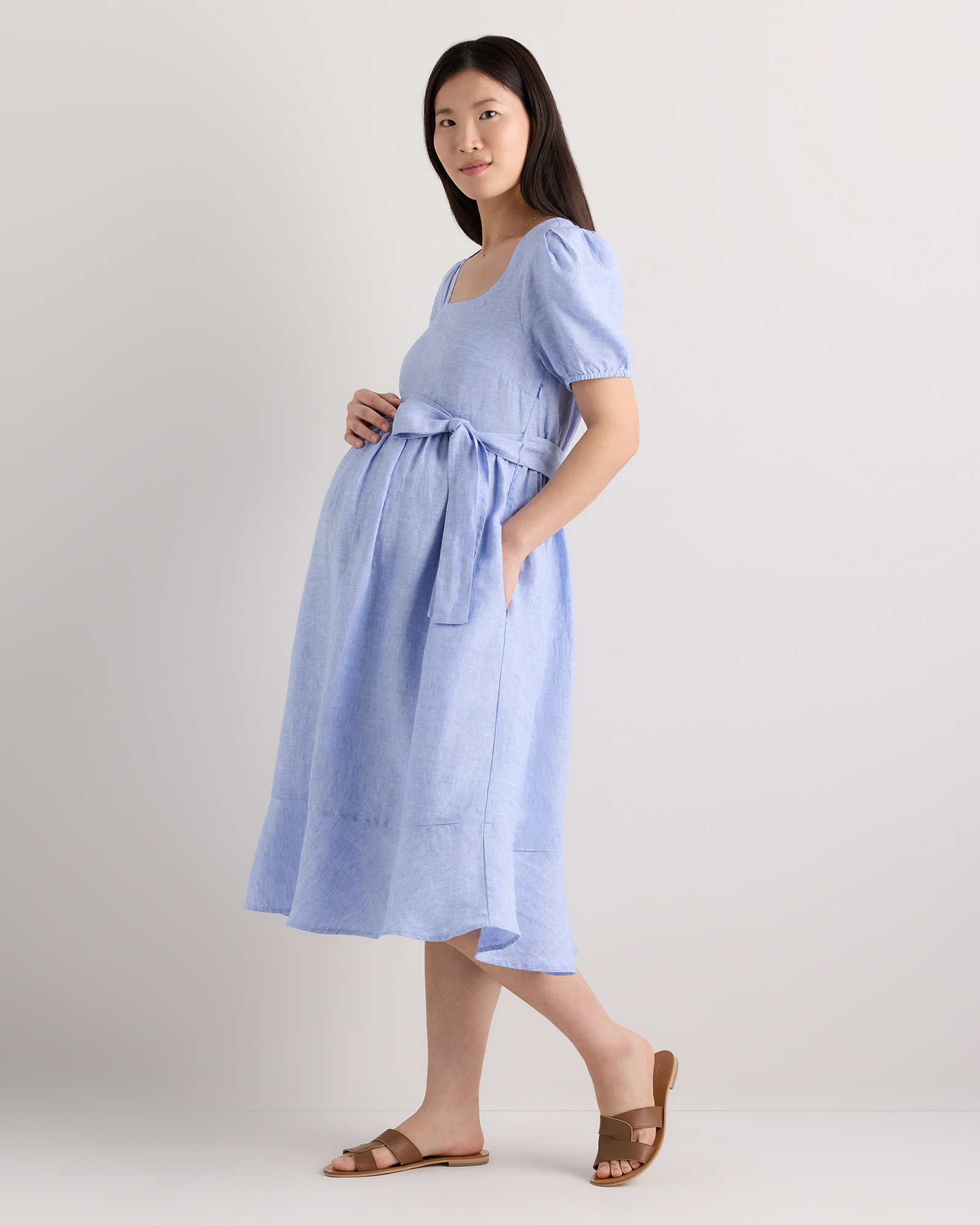 ann taylor blue dress 90's Ann Taylor Blue Floral Silk Dress—[M]