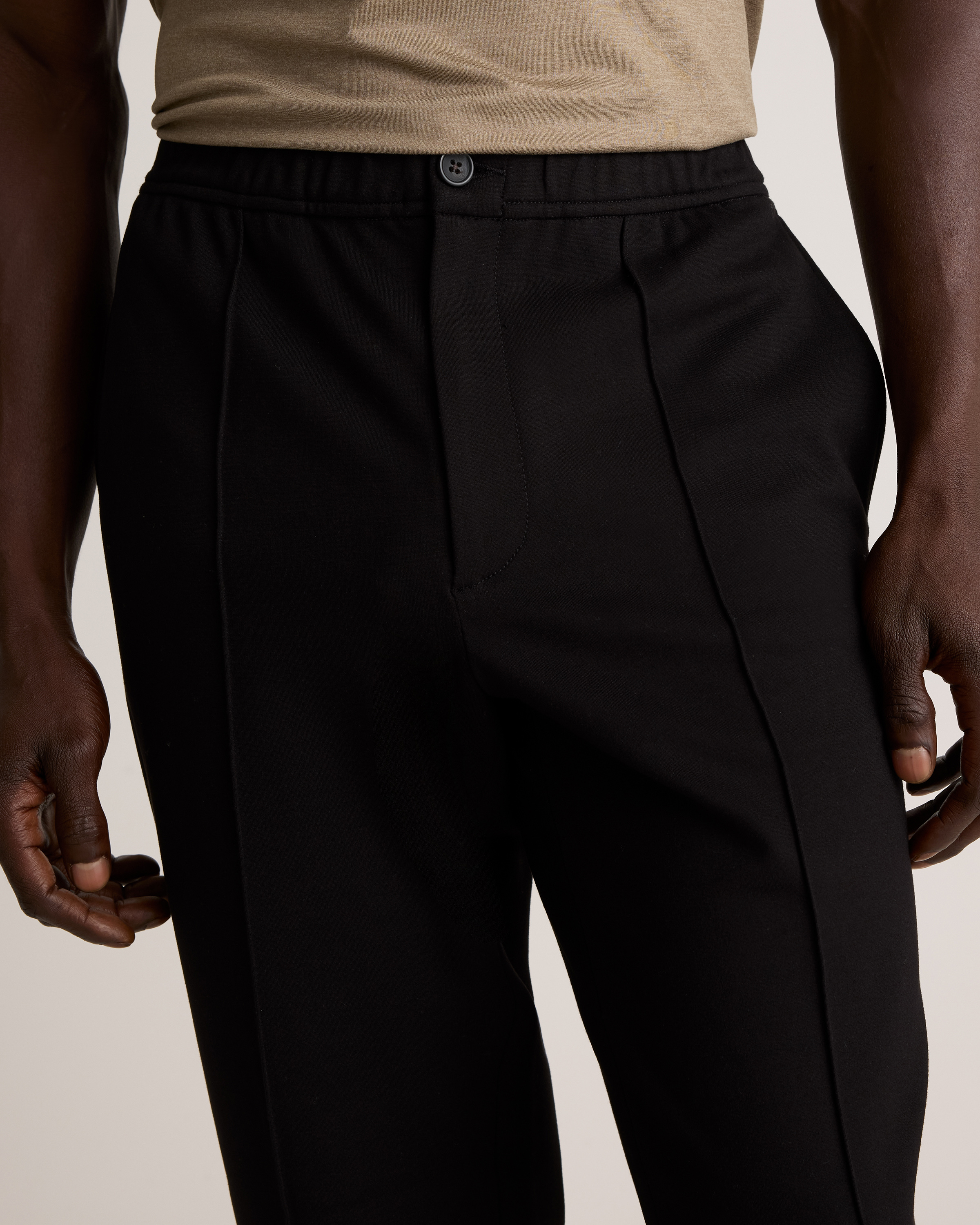 【in a row】Next Pintuck Wide Pants Stretch Knit Pintuck Trouser