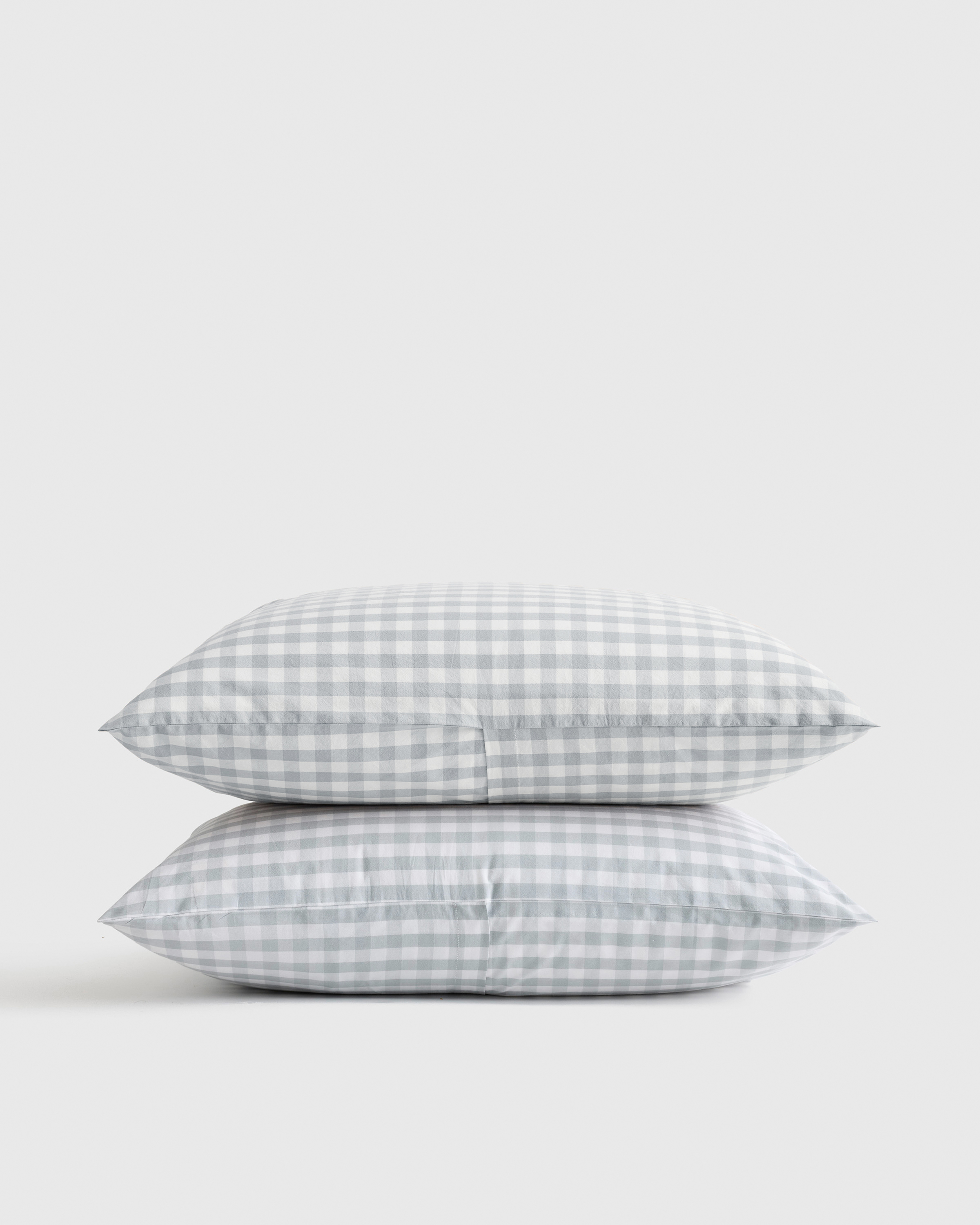 Blue Fog Classic Organic Percale Gingham Sham Set