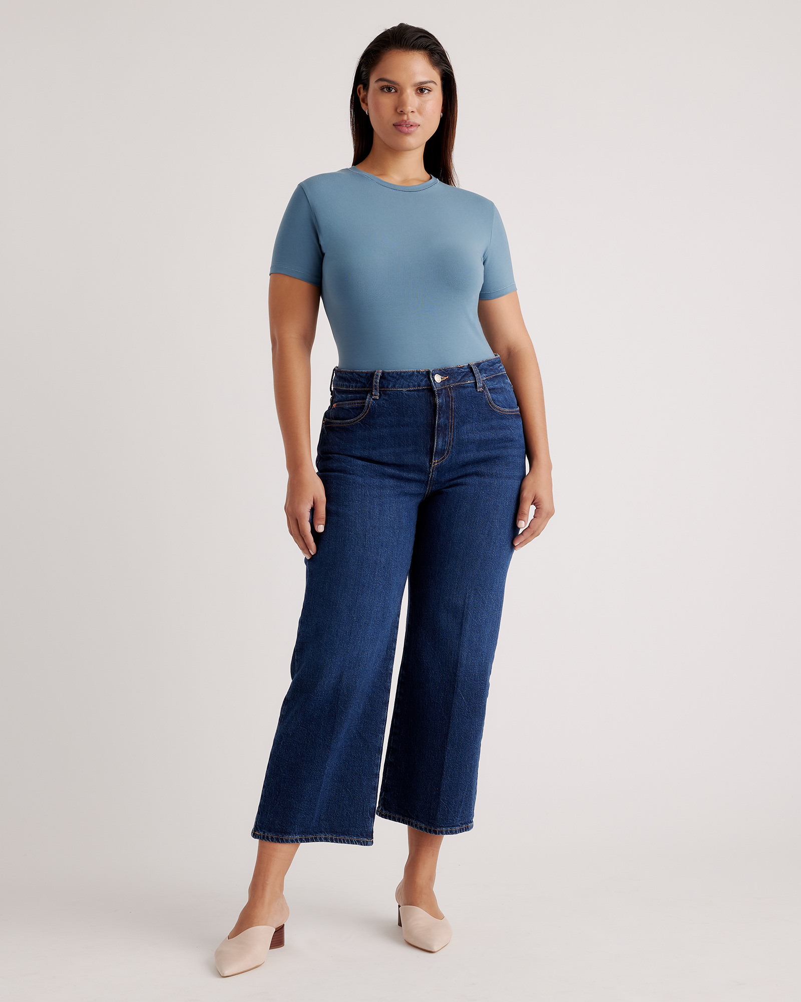 Stretch Cotton Jersey Short Sleeve Bodysuit