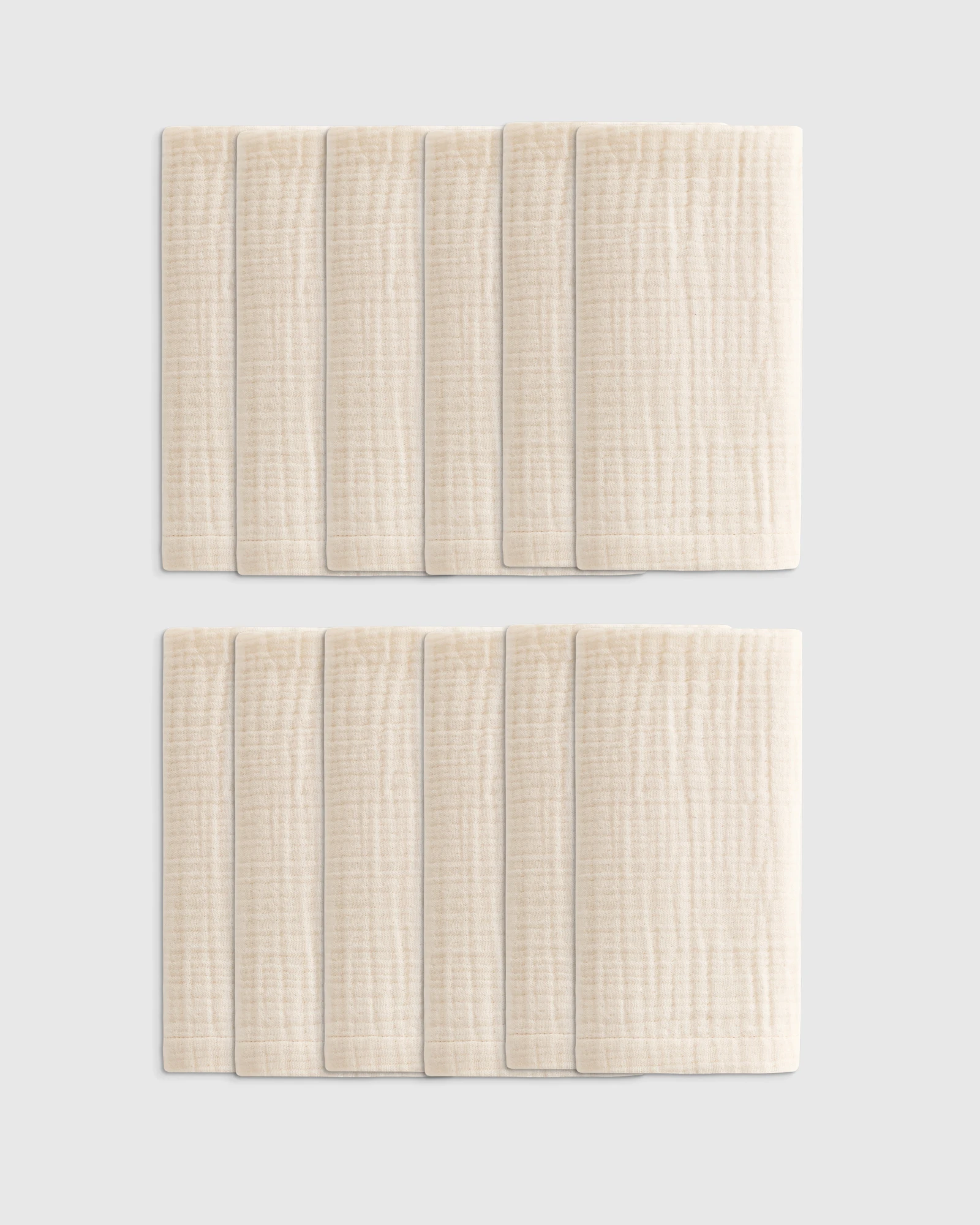 Organic Cotton Gauze Napkins, Set of 12 - Undyed