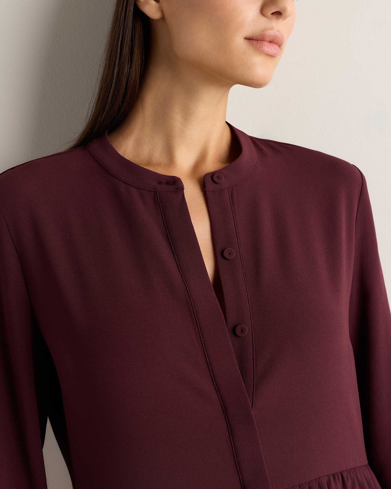 maroon shirt dress Marcia Jersey Shirt Dress - Burgundy Red, Swooping Swallow