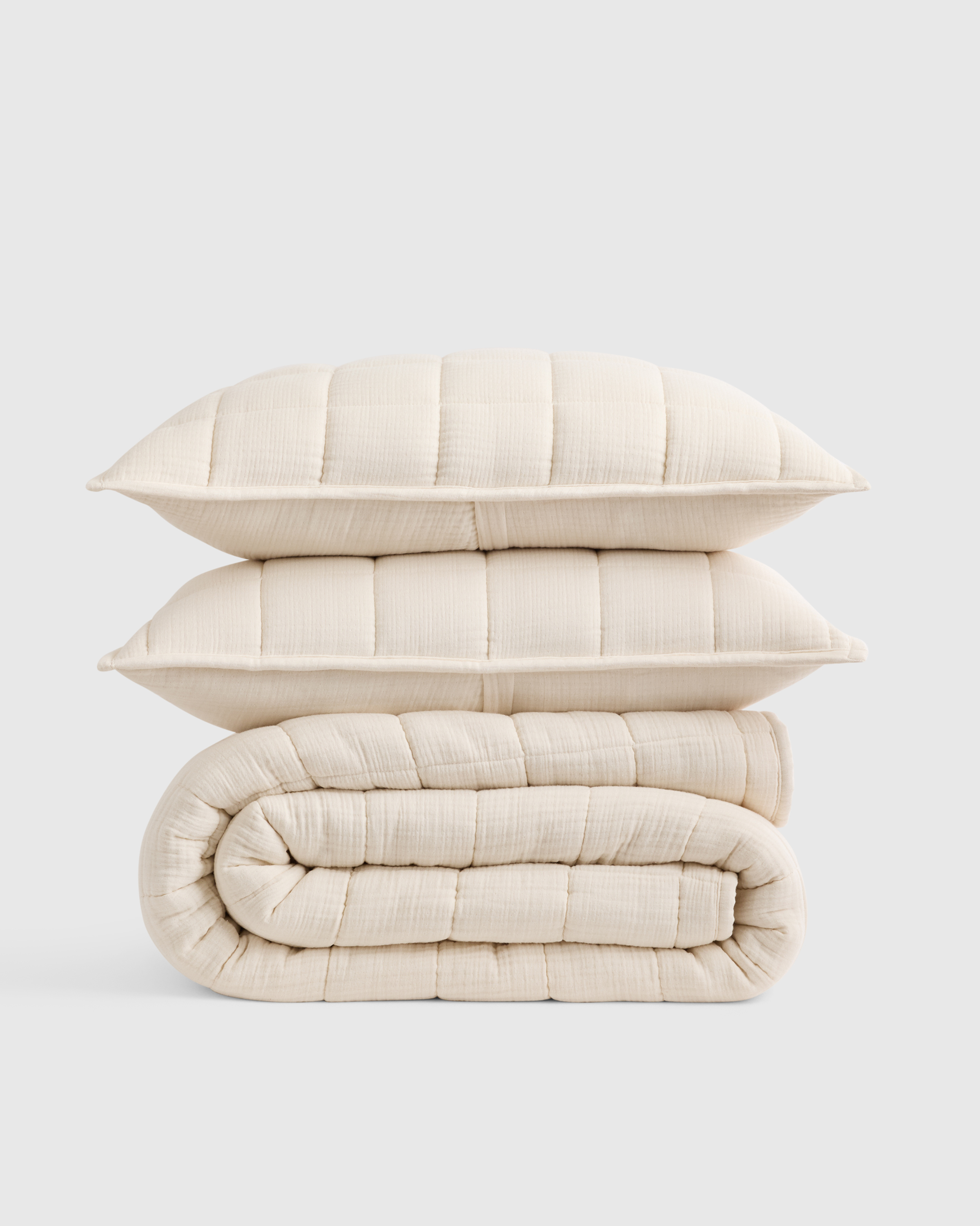 Undyed Organic Airy Gauze Box Quilt Set