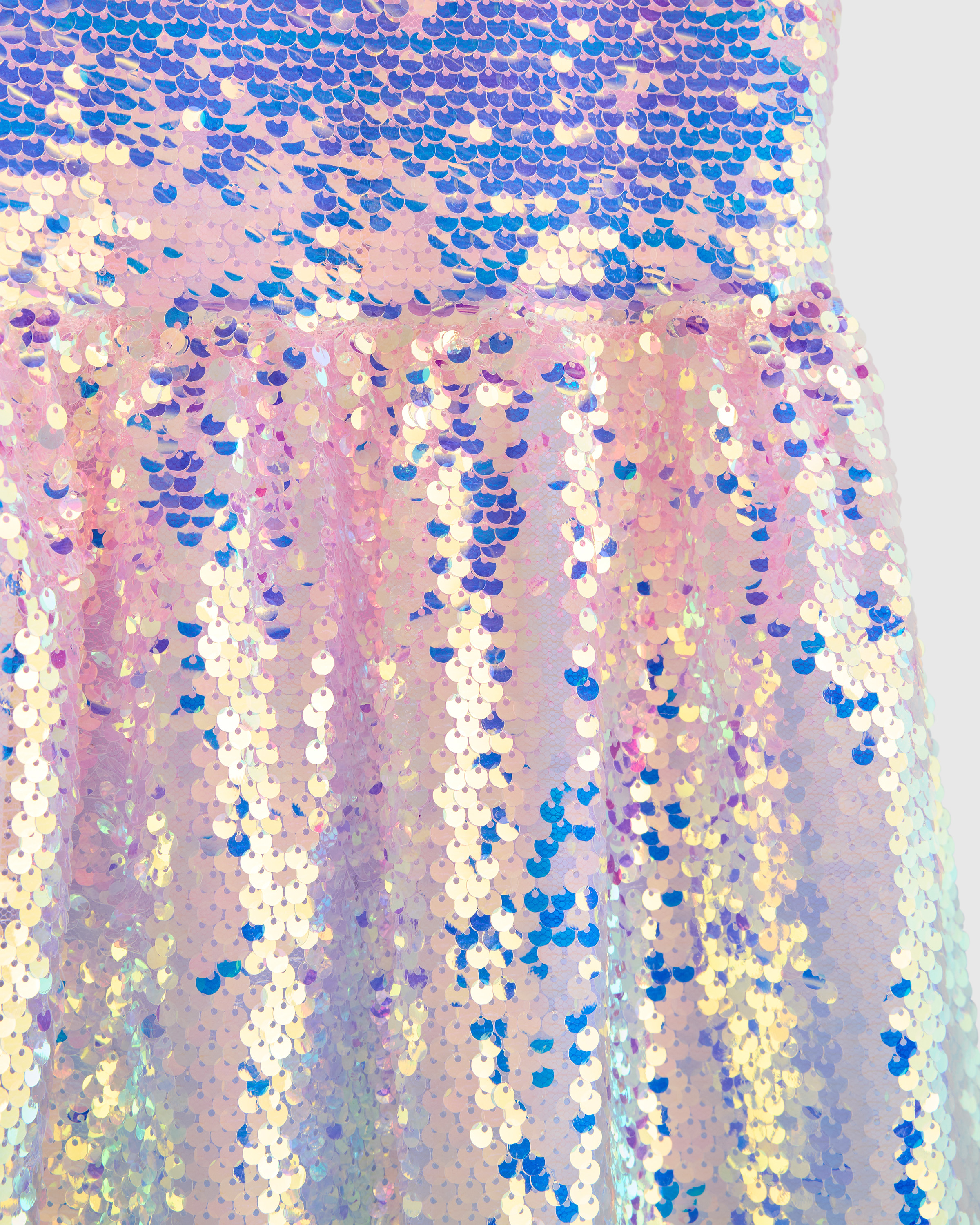 Sequin Flutter Sleeve Dress - Kid Girl in Rainbow Sequins