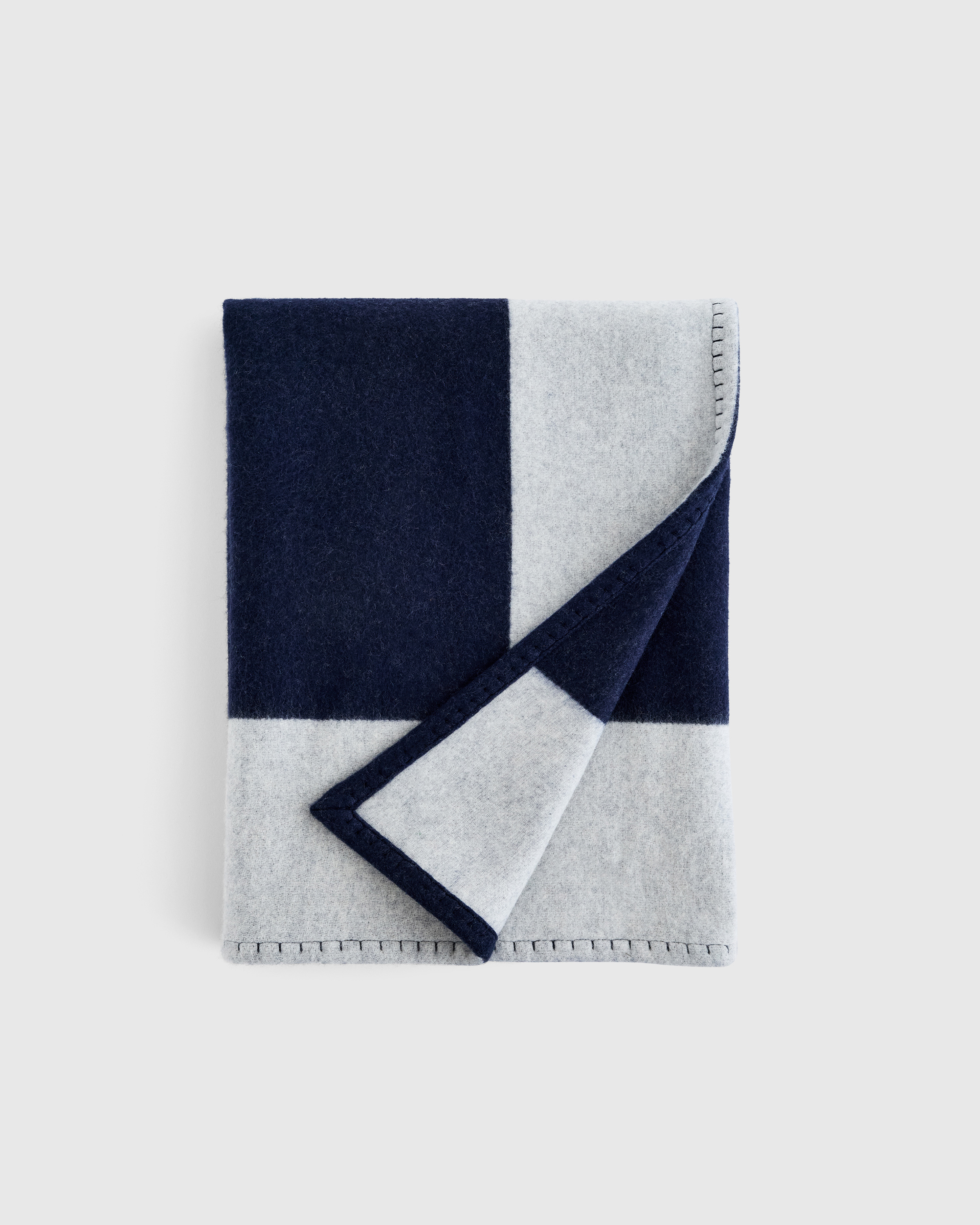 Navy Merino Wool &amp; Cashmere Luxury Throw