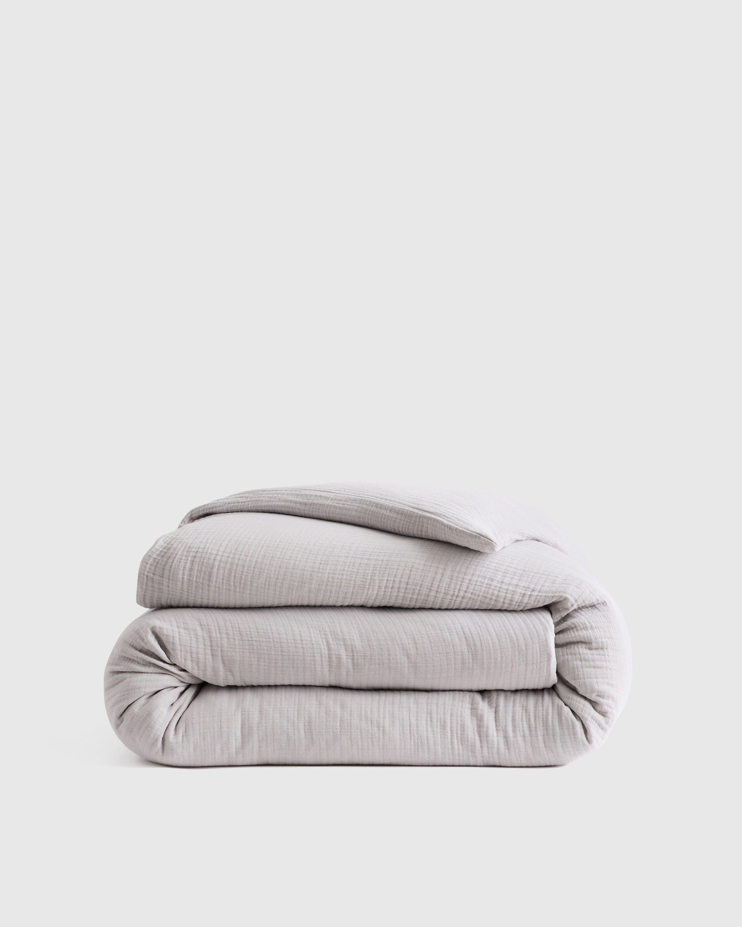 Light Grey Organic Airy Gauze Duvet Cover