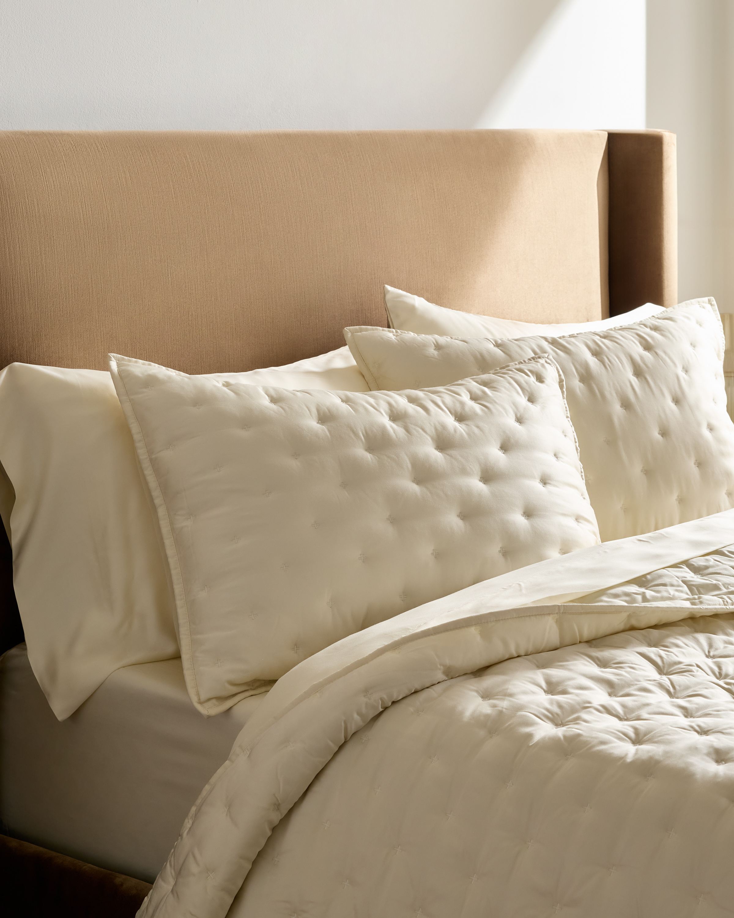 Ivory Ensemble de taies décoratives de rêve matelassées en bambou
