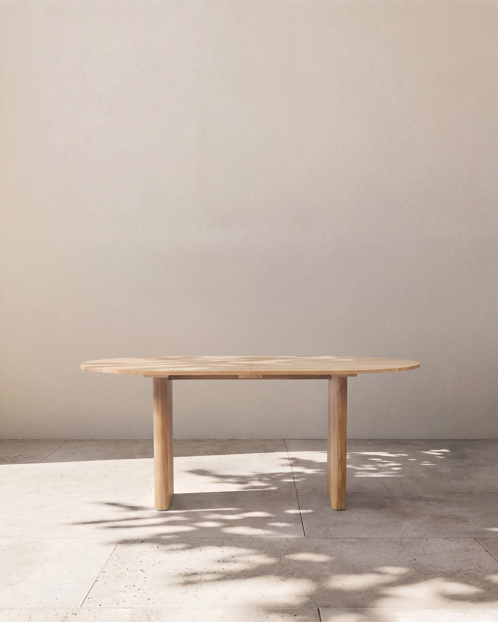 Curved Solid Teak Outdoor Dining Table