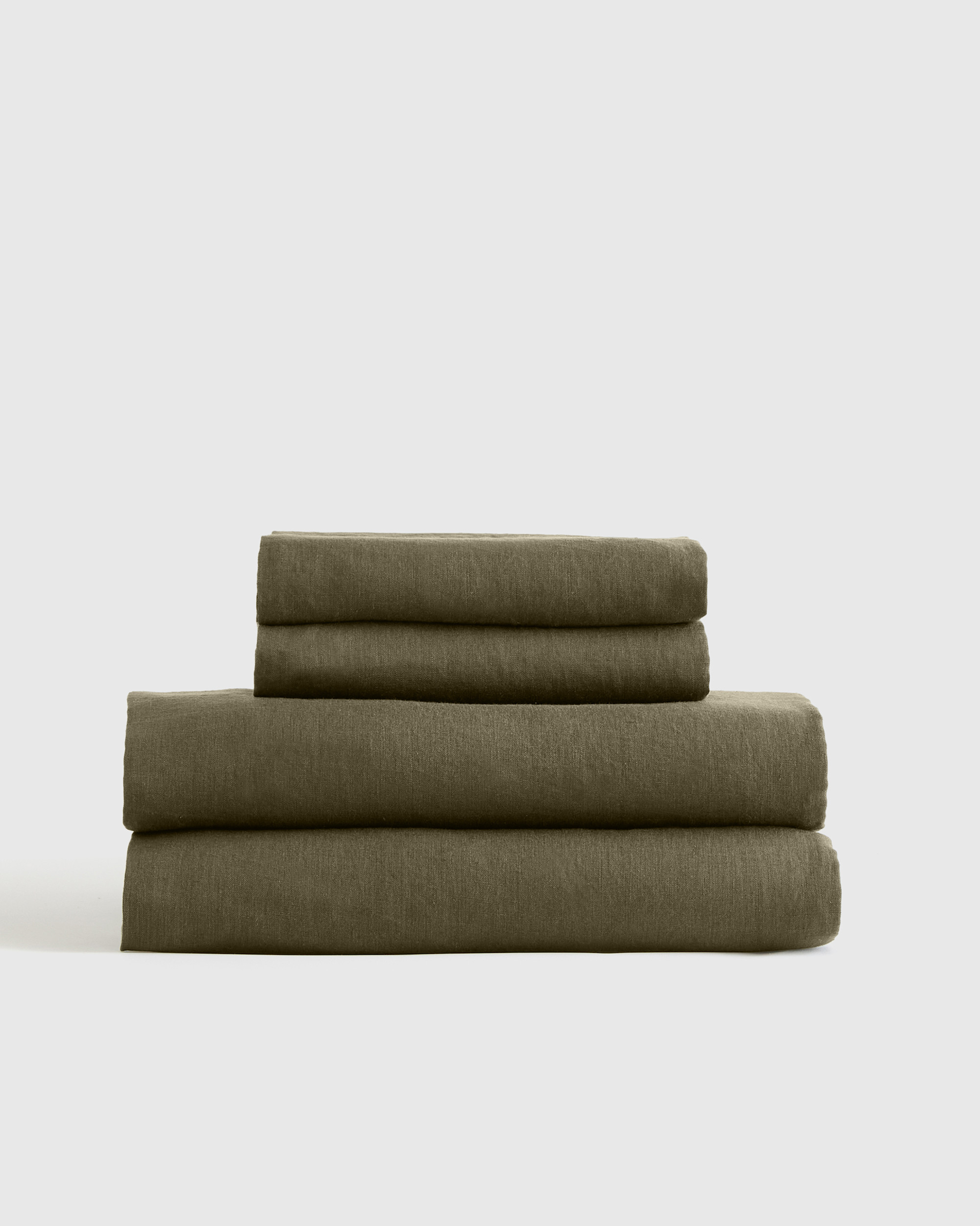 European Linen Sheet Set (Queen) - Dusty Olive