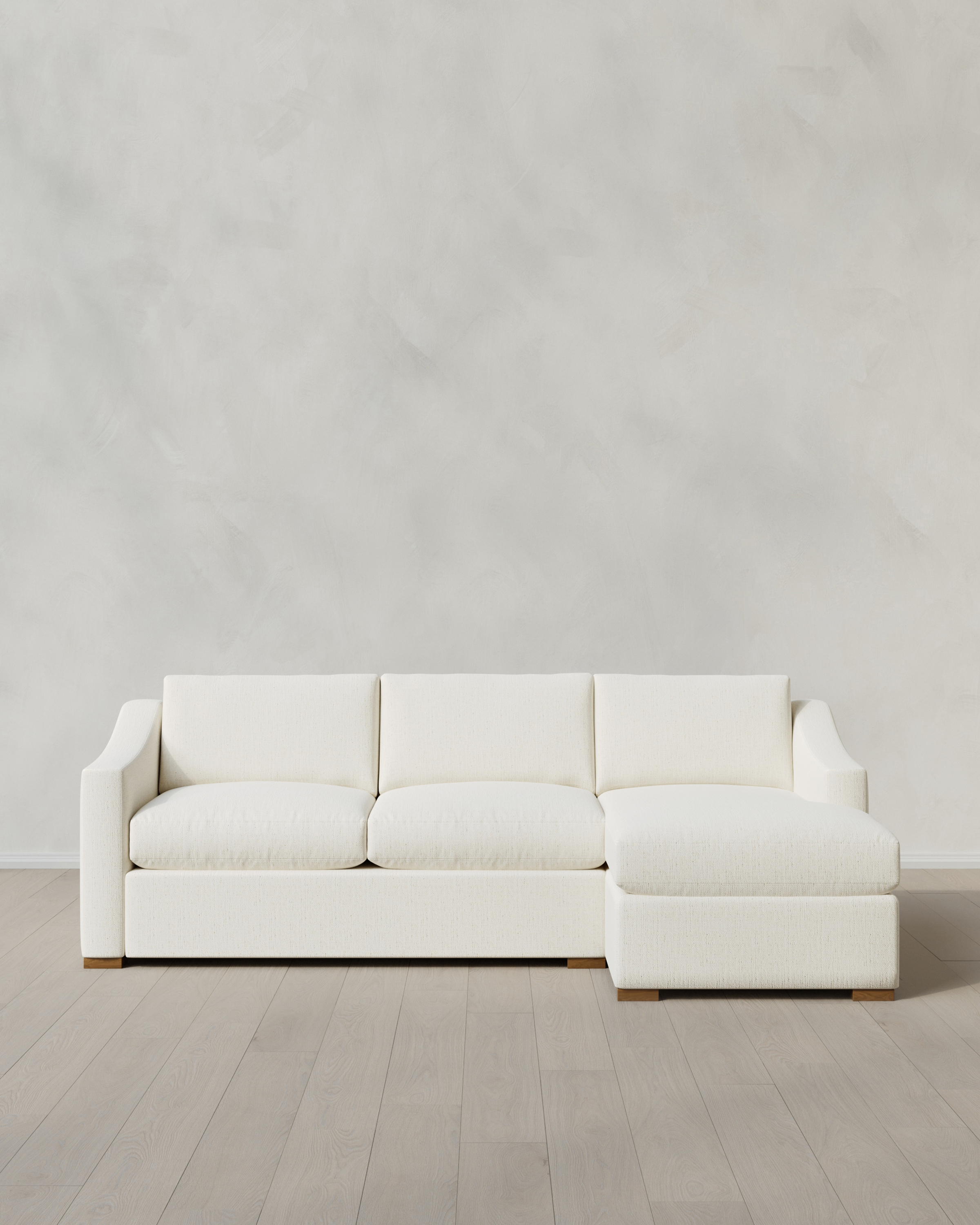 Hollis Slope Arm Chaise Sectional 104in Right Arm Crypton Nomad Snow