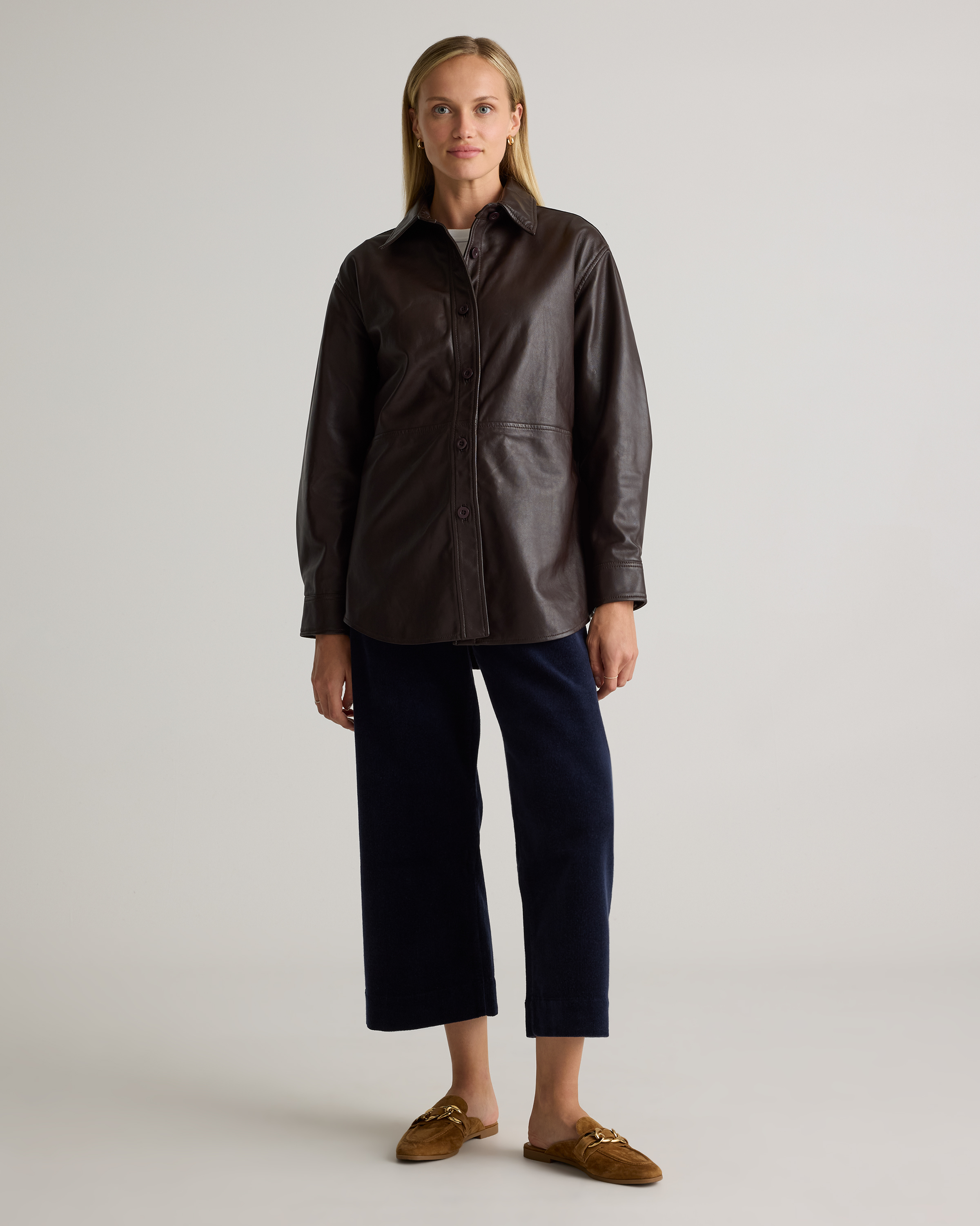 100% Leather Shirt Jacket