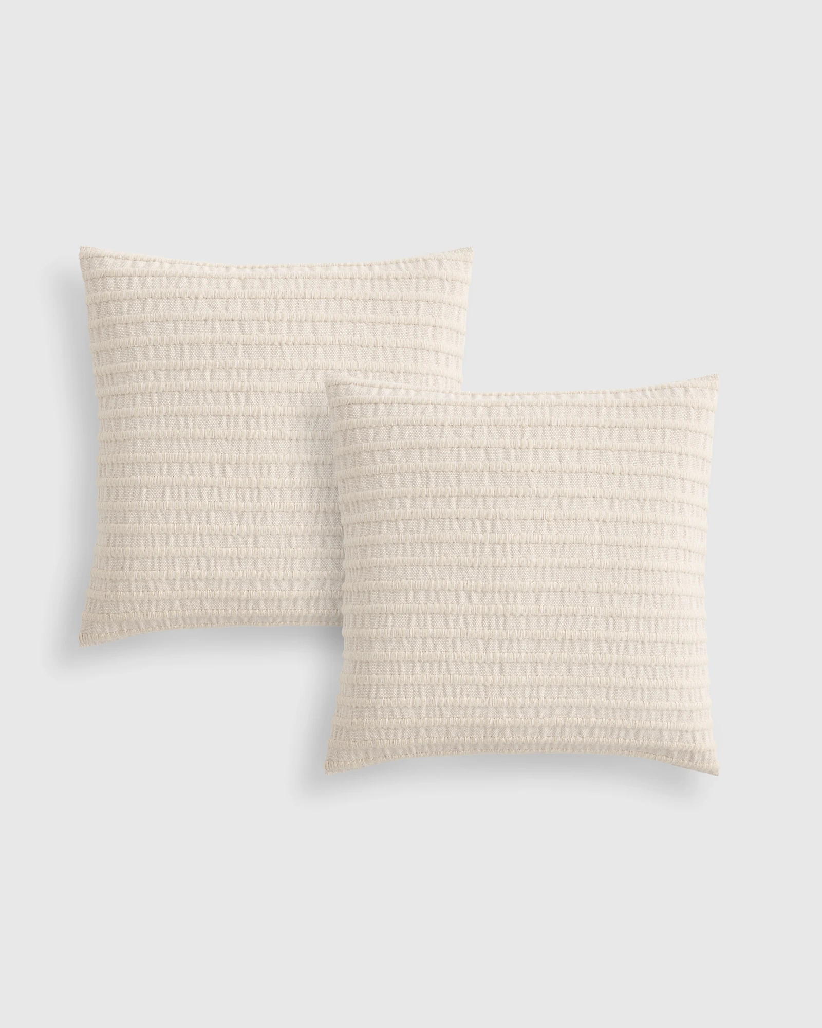 Textured Ribbed Wool Cotton Pillow Cover (Set of 2)