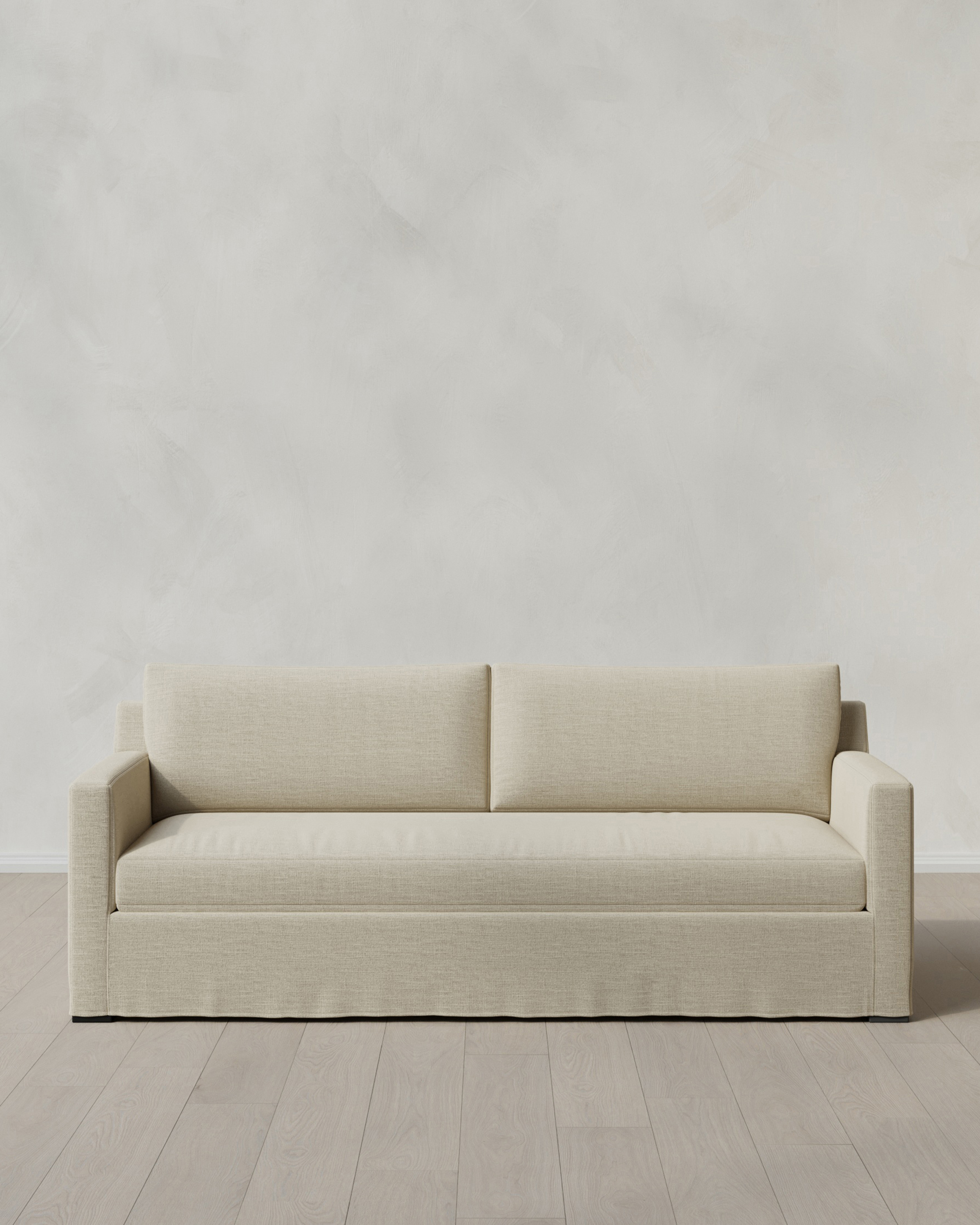 Sand Ellery Slipcover Sofa in Performance Linen