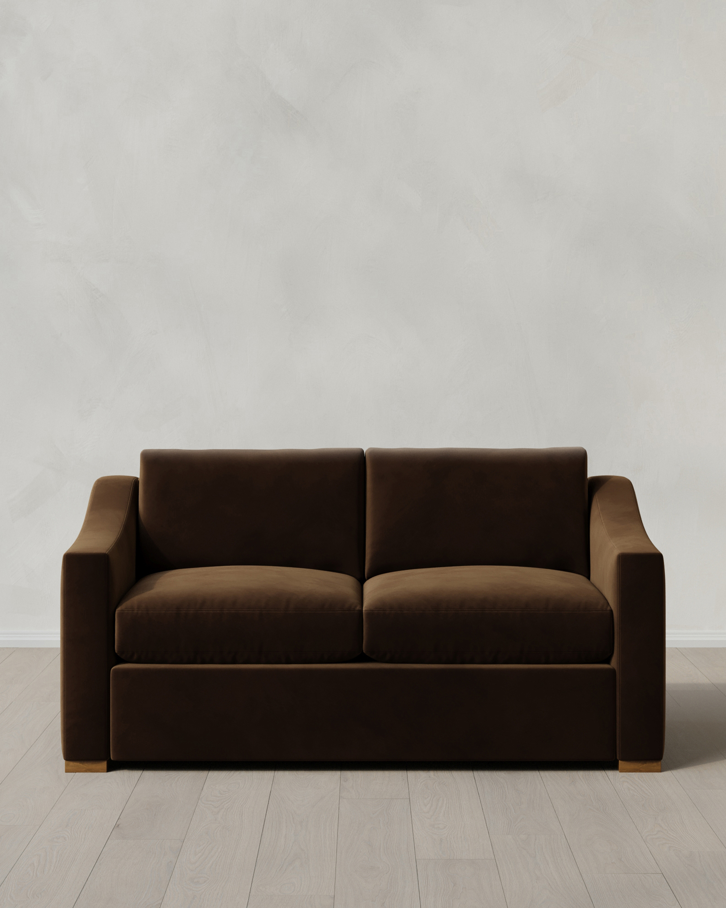 Java Hollis Slope Arm Sofa in Performance Velvet