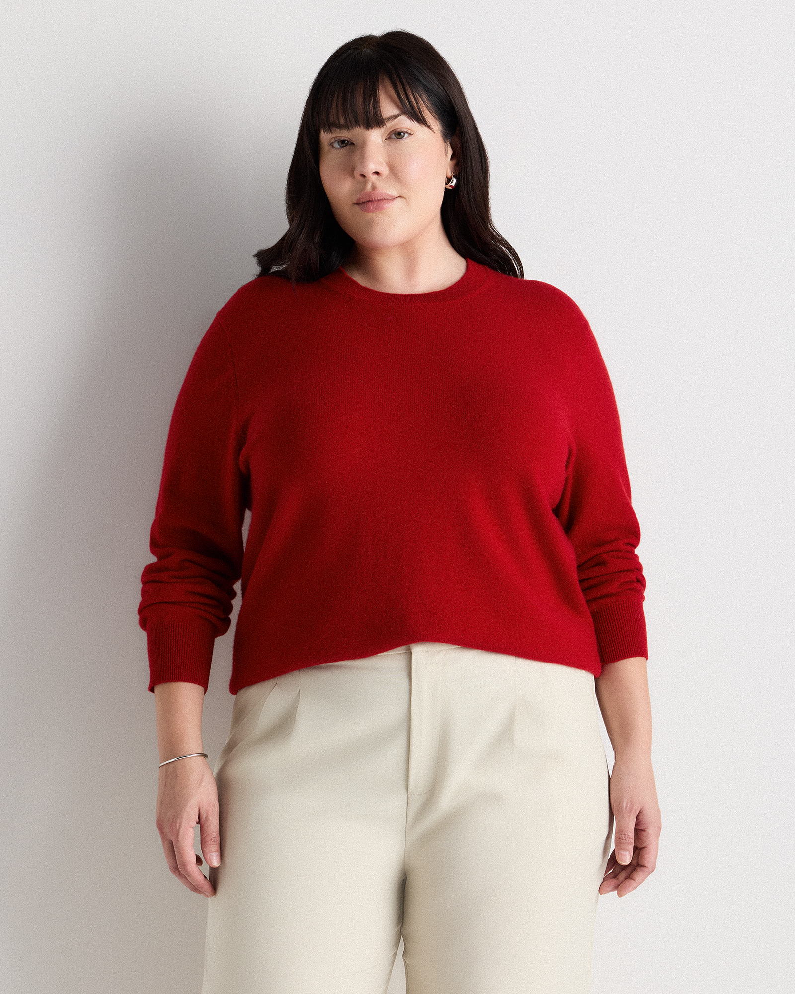 Quince Women's Mongolian Cashmere Crewneck Sweater In Red