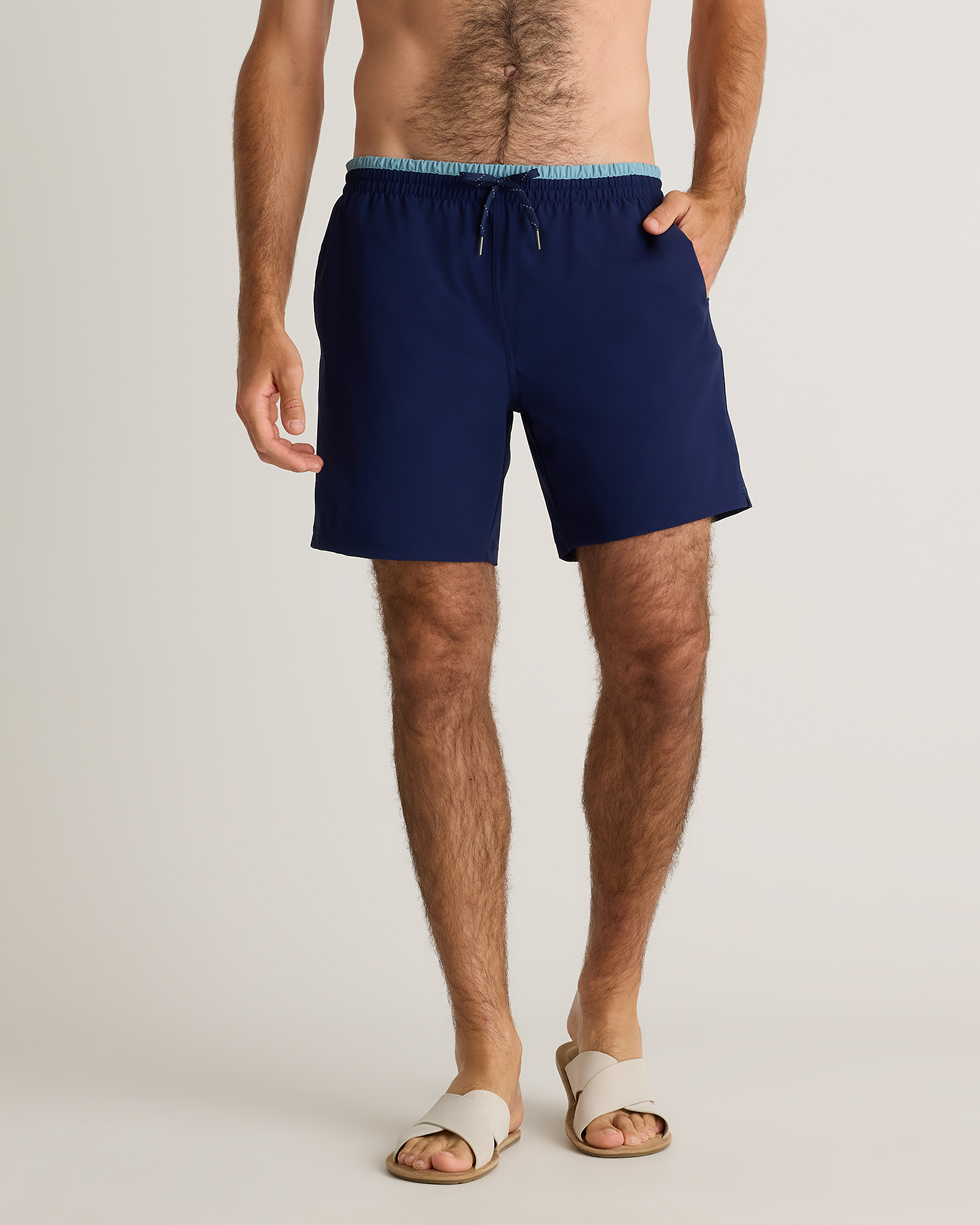 Deep Navy/Lake Blue Italian Swim Trunk