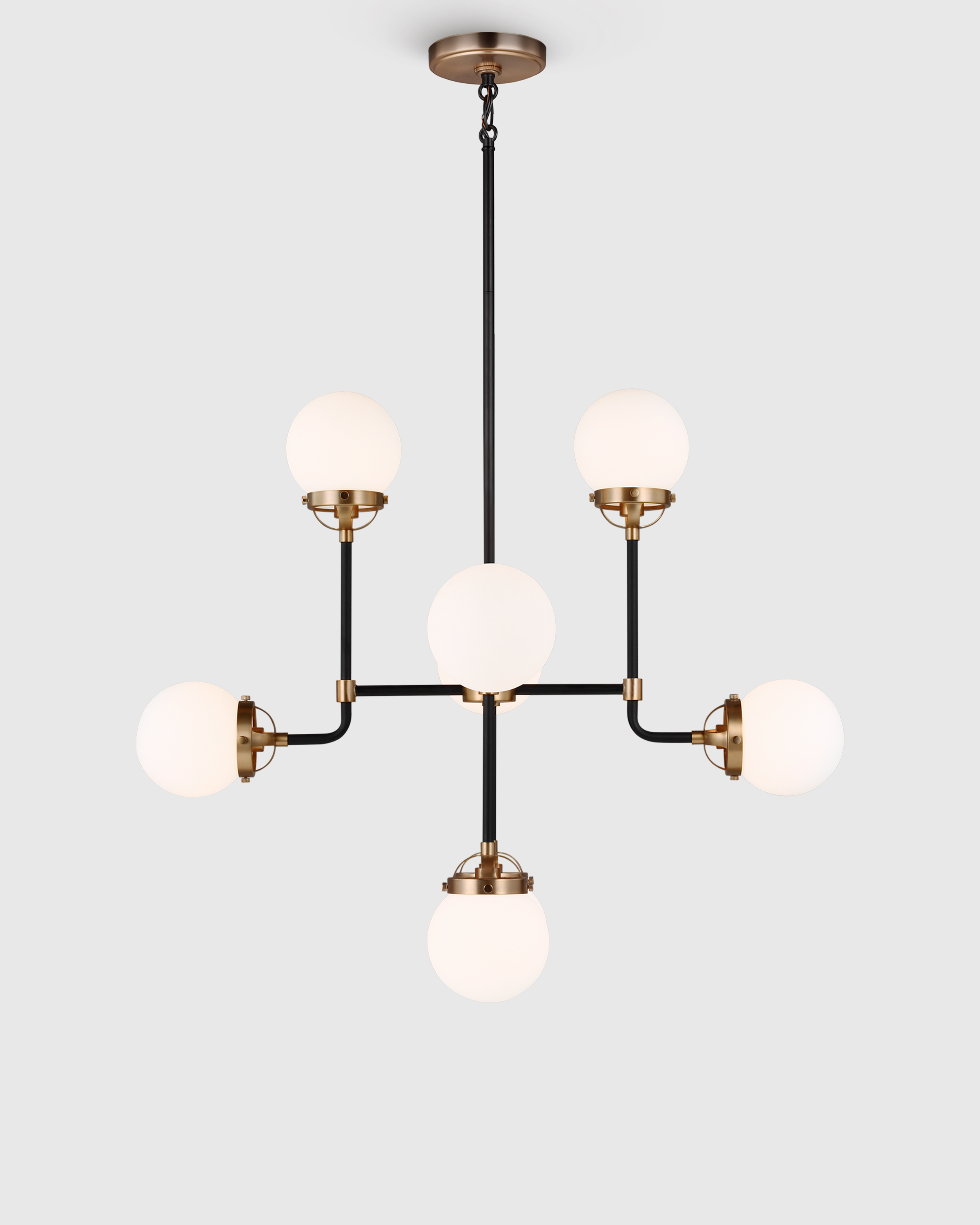 Multi Globe Steel Chandelier