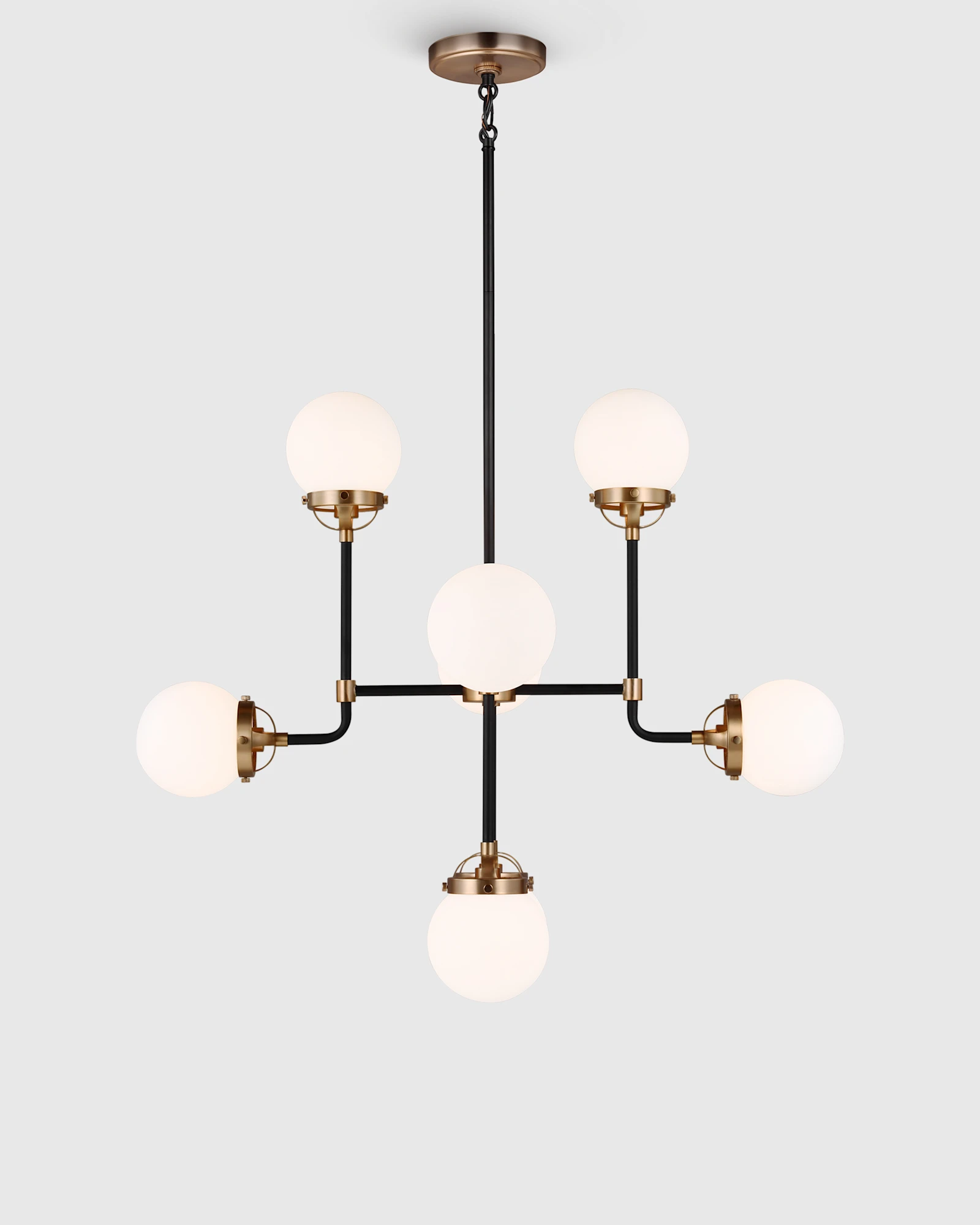 Multi Glass Globe Steel Chandelier