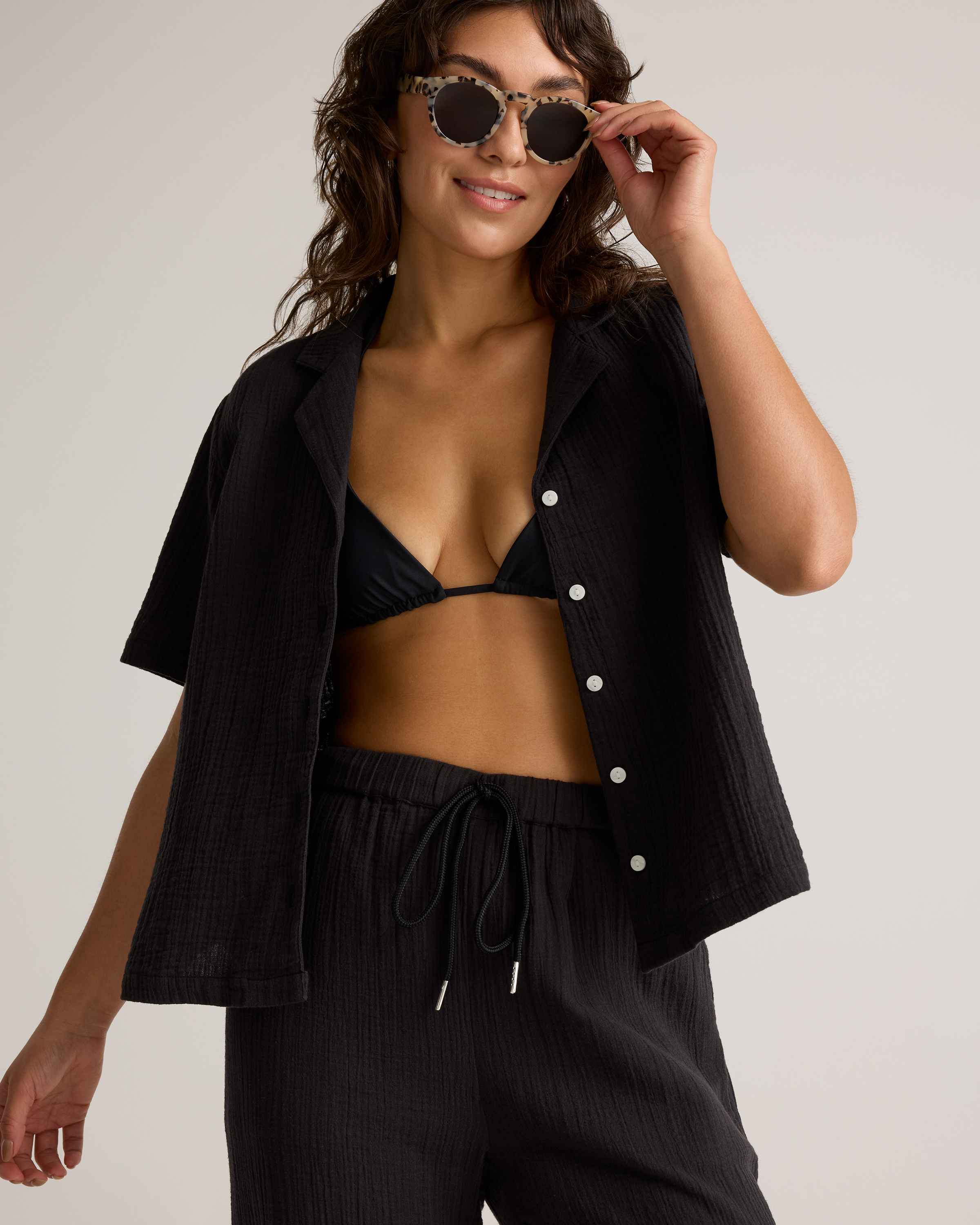 トップス WashedPleated Short LengthShirt NSLGXD Plus Size Tops for Women V Neck Tunic Side Split