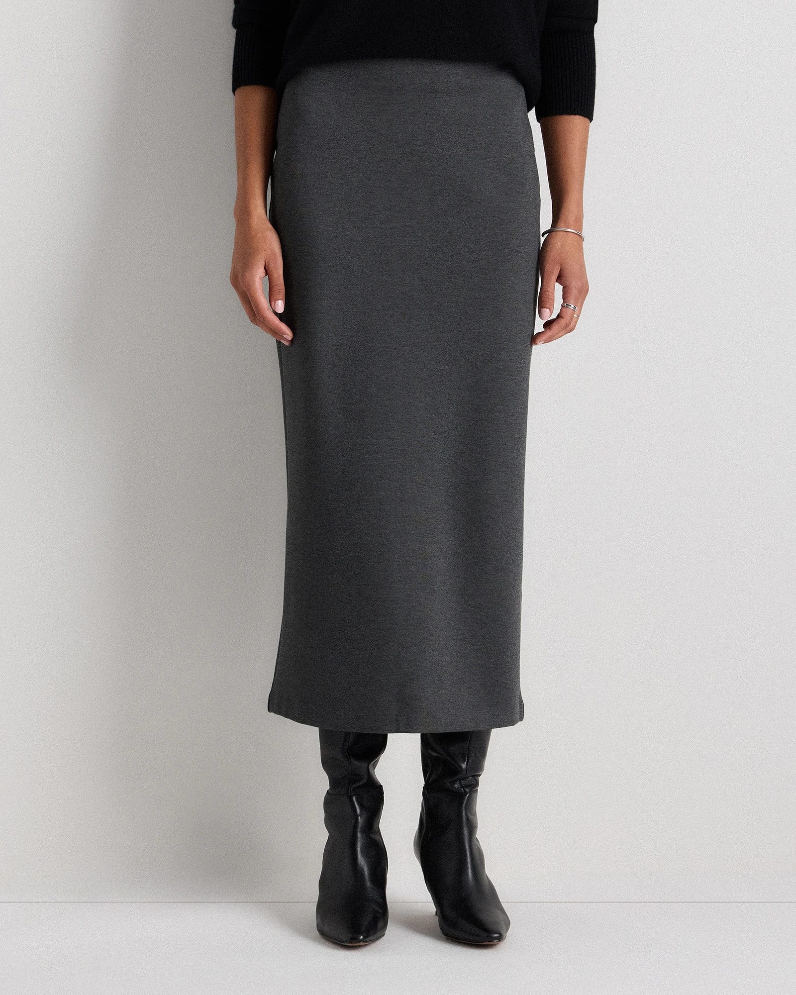 Ultra-Stretch Ponte Maxi Pencil Skirt