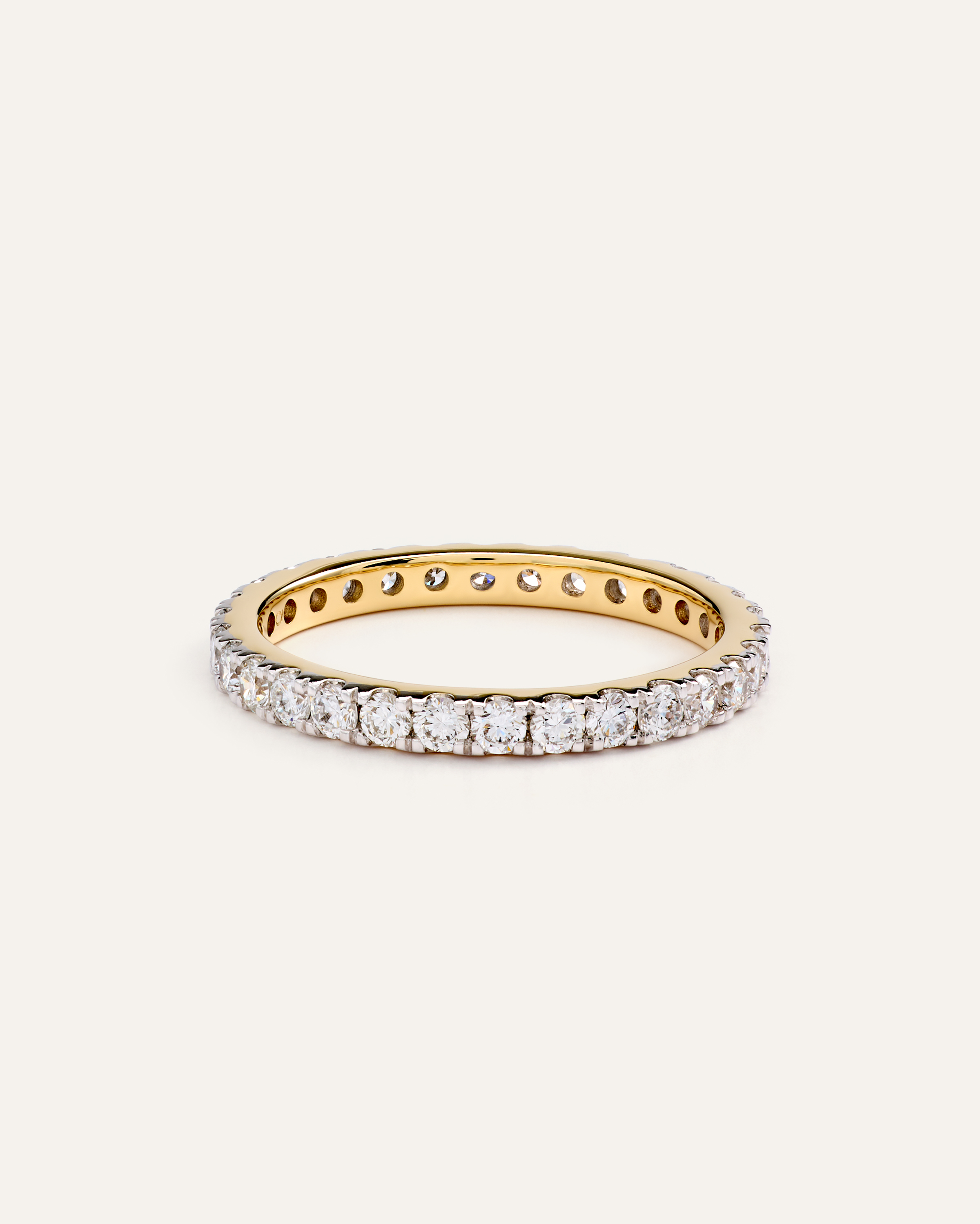 Yellow Gold 14K Gold Lab Grown Diamond Pave Eternity Band - 1ctw
