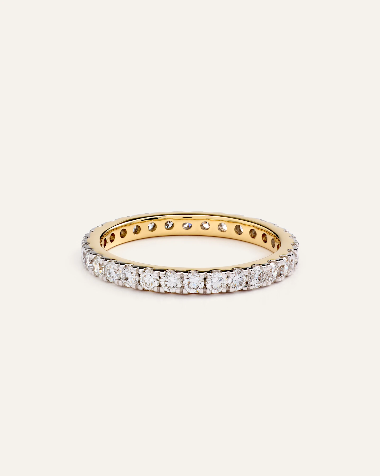 14K Gold Lab Grown Diamond Pave Eternity Band - 1ctw