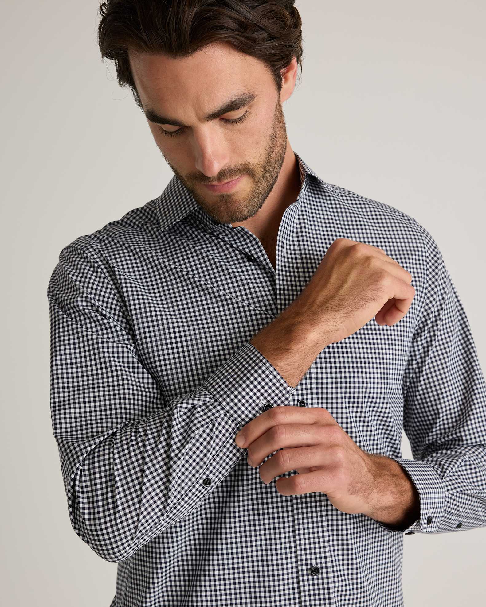 men's gingham dress shirt Dark Navy Casual Gingham Shirt Shirt