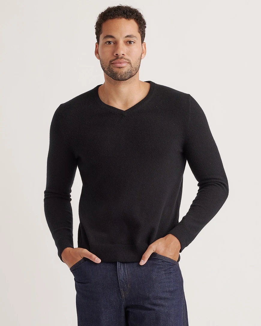 Lightweight Mongolian Cashmere V-Neck Sweater