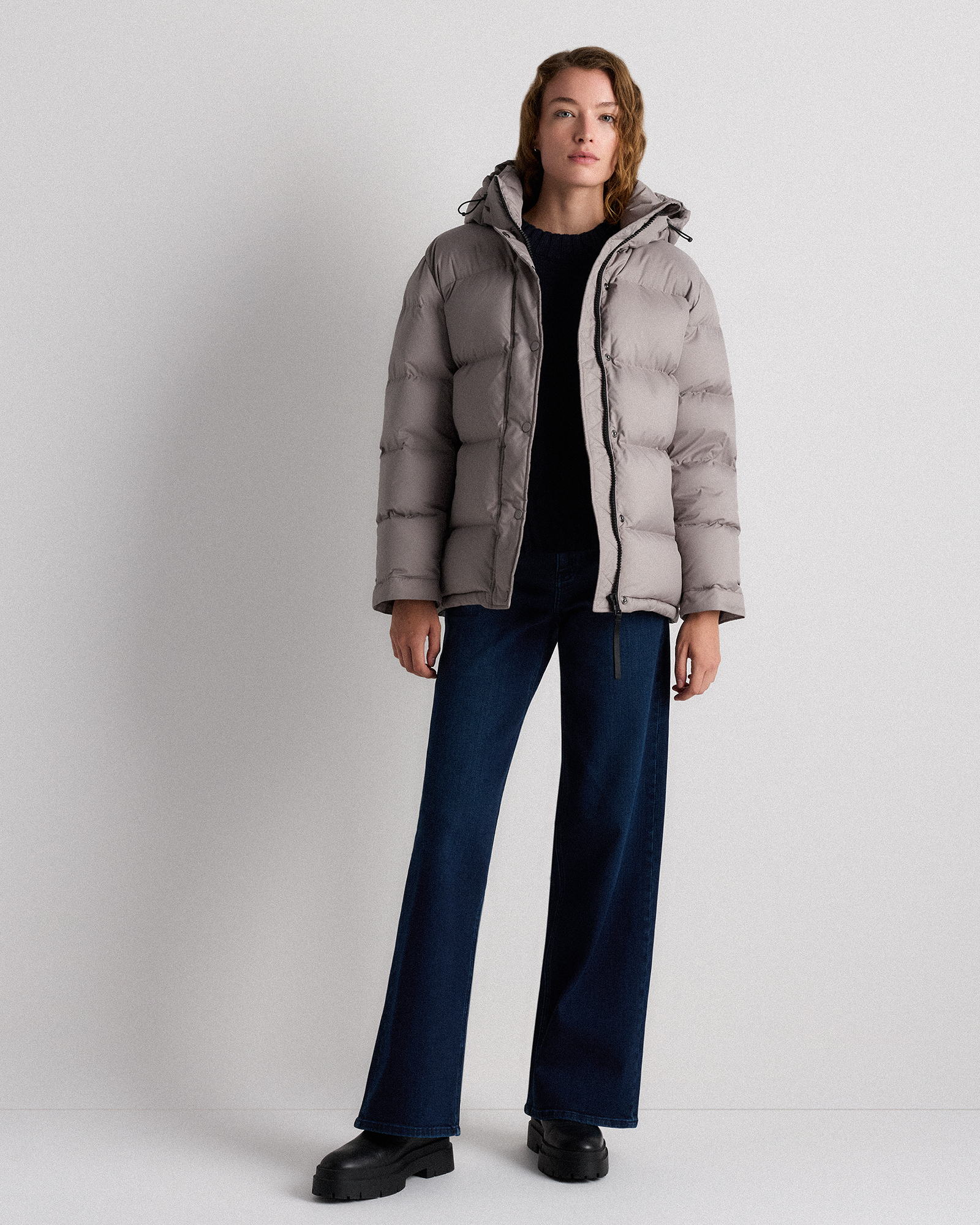 Responsible Down Puffer Jacket in Morel Grey