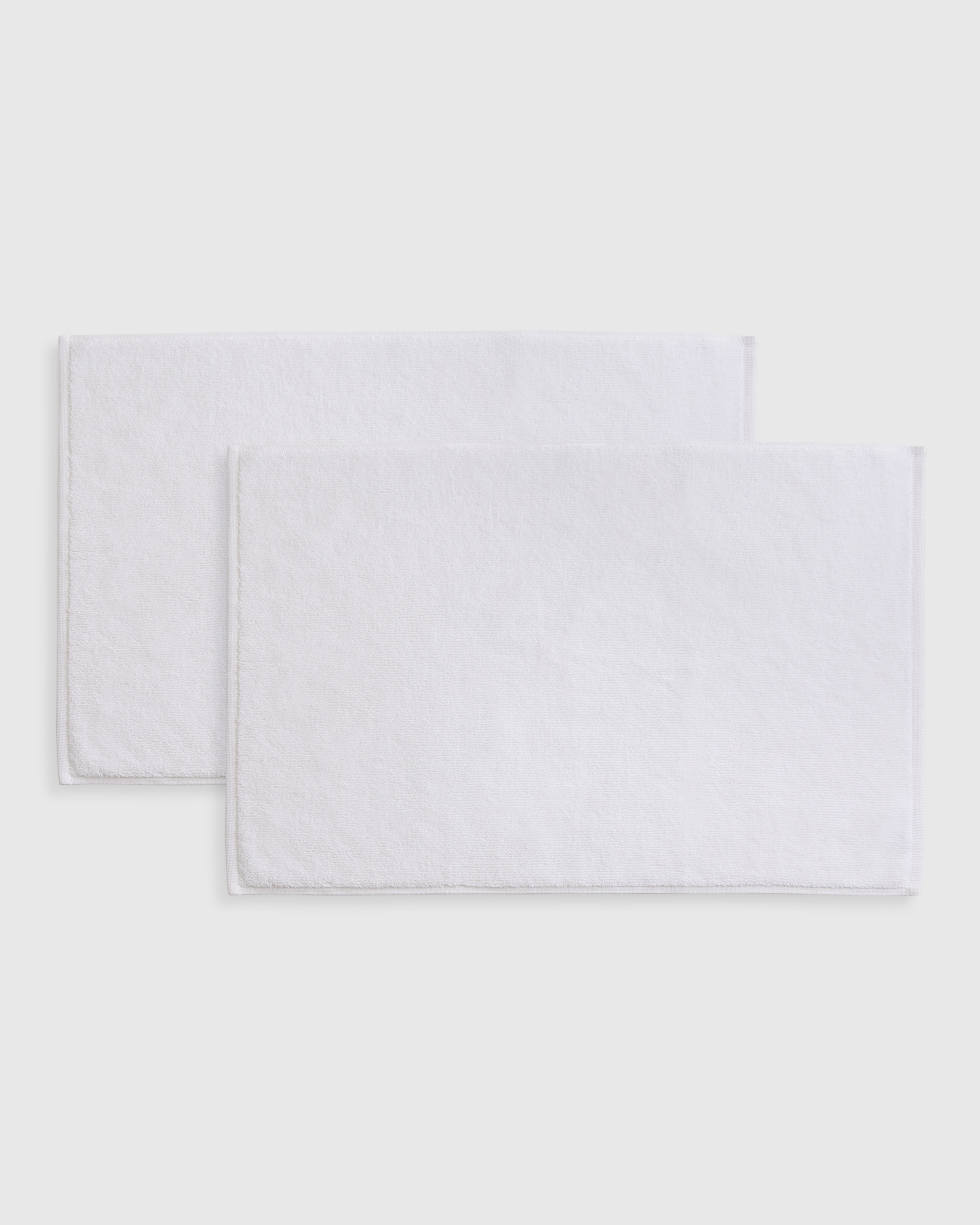 White Ribbed Quick Dry Bath Mat (Set of 2)