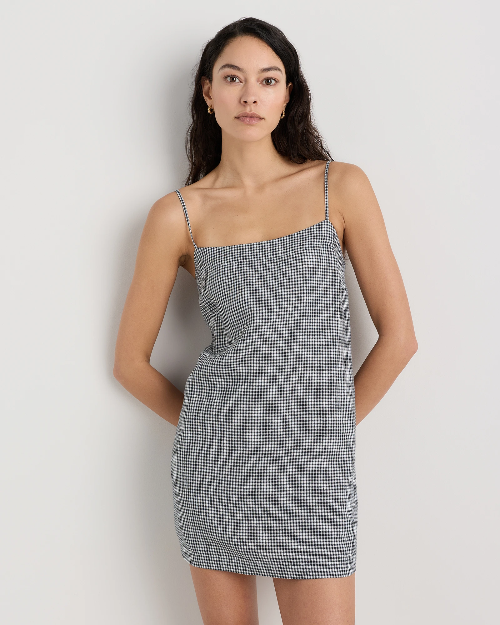 linen blend skort dress 100% European Linen Mini Skort Dress
