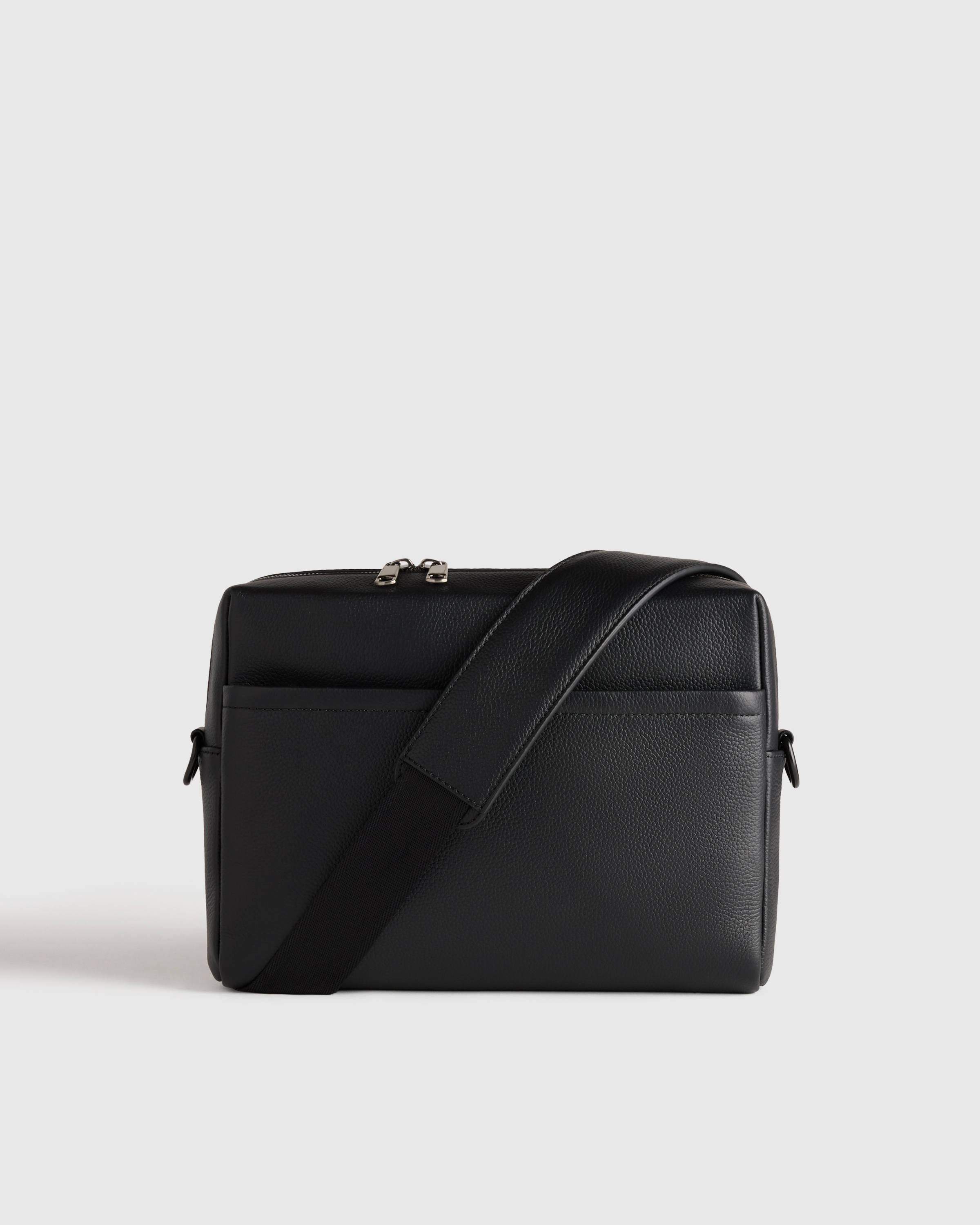 Black Excursion Italian Leather Crossbody Bag