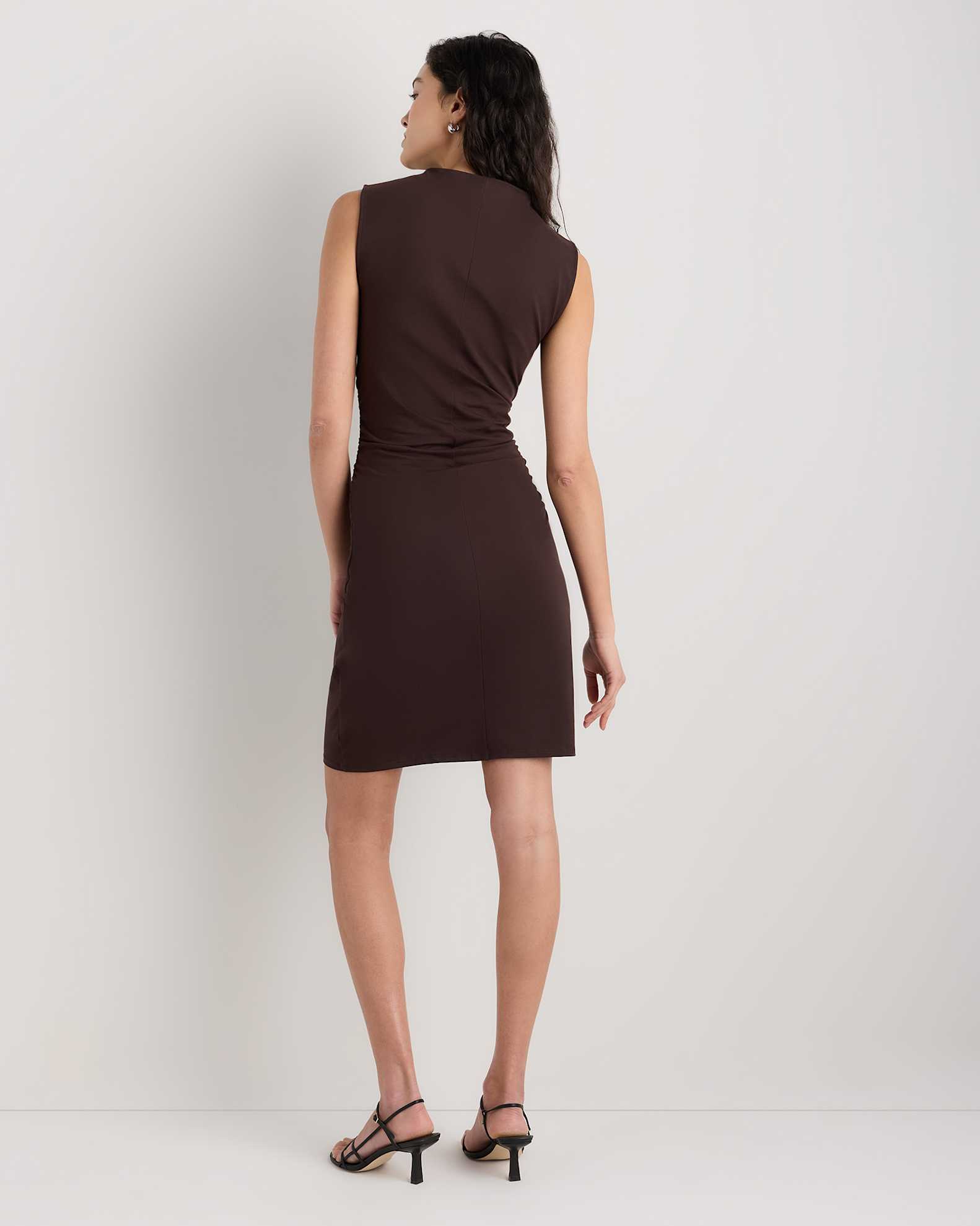 Stretch Cotton Jersey Mock Neck Mini Dress Stretch Cotton Jersey Mock Neck Mini Dress