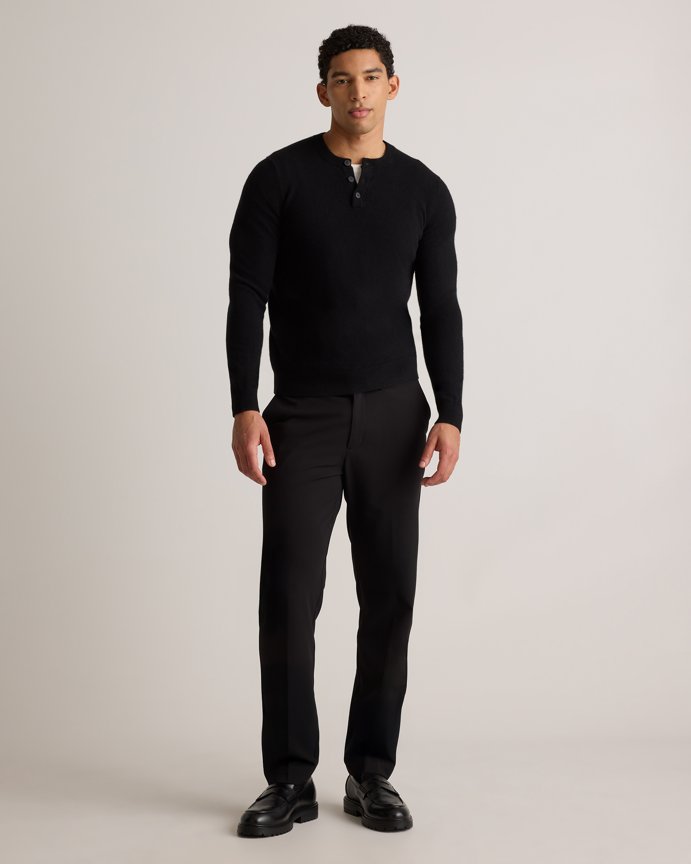 Mongolian Cashmere Henley Sweater