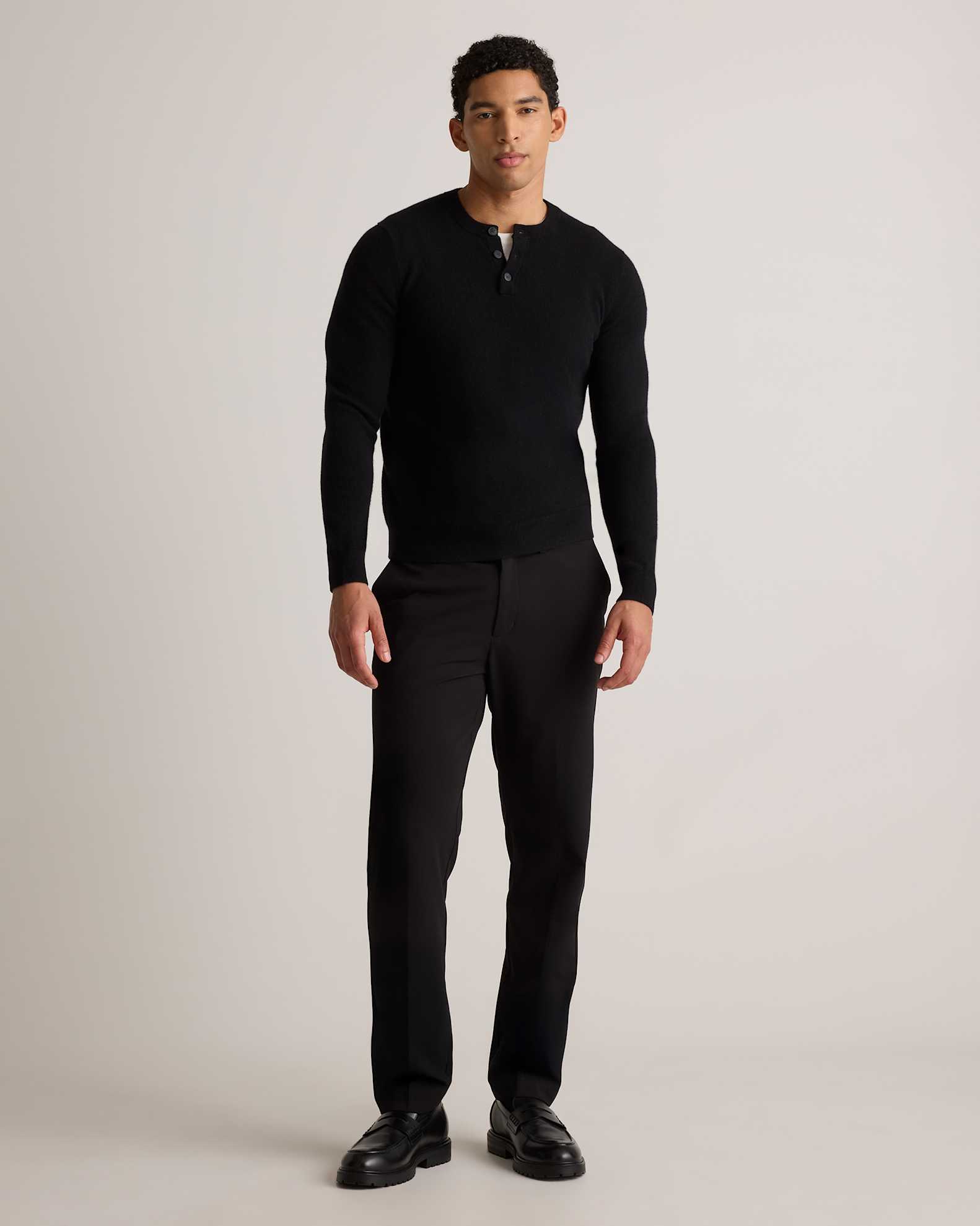 Mongolian Cashmere Henley Sweater