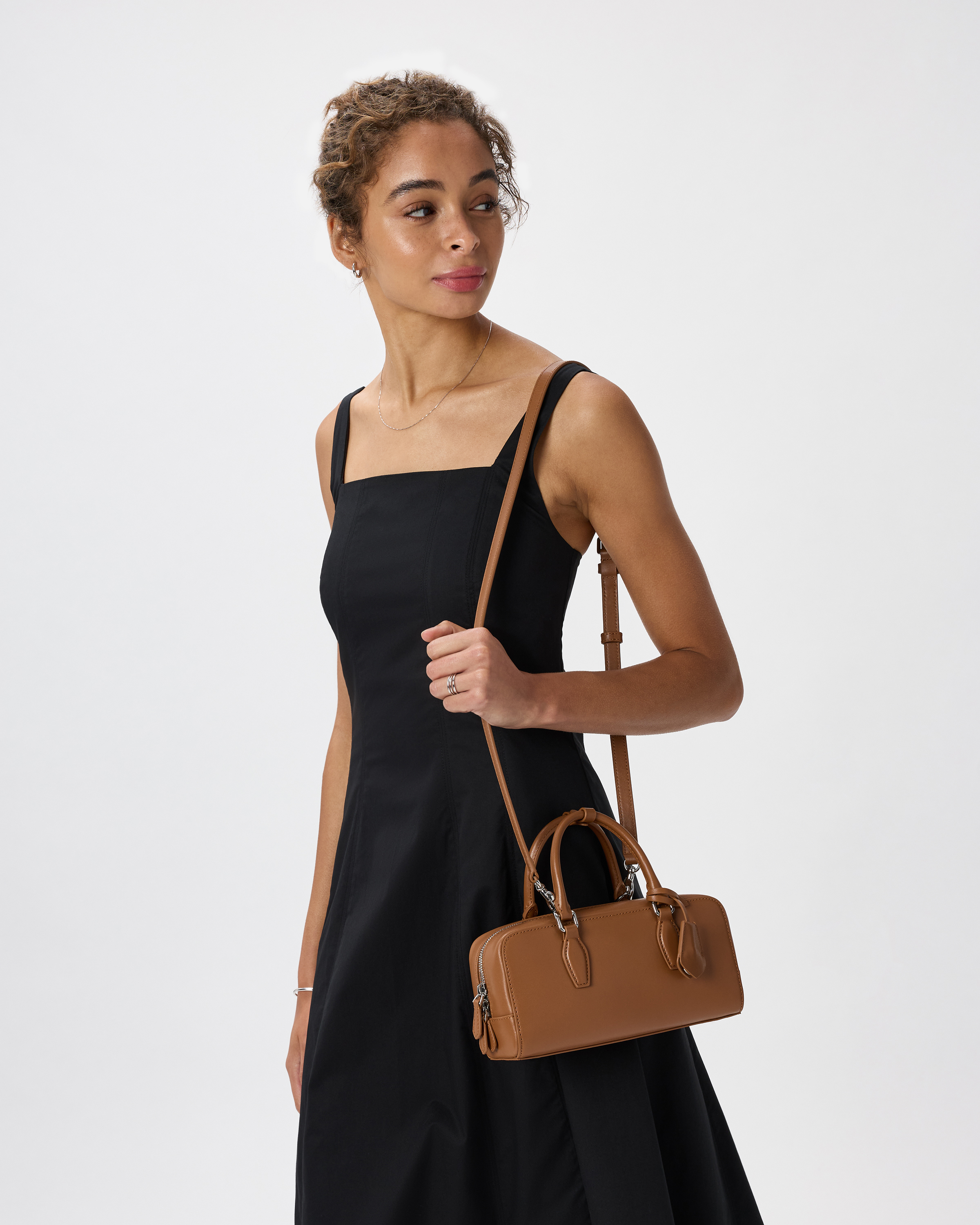 Quince Leather Bowler Crossbody Satchel - Thumbnail 2