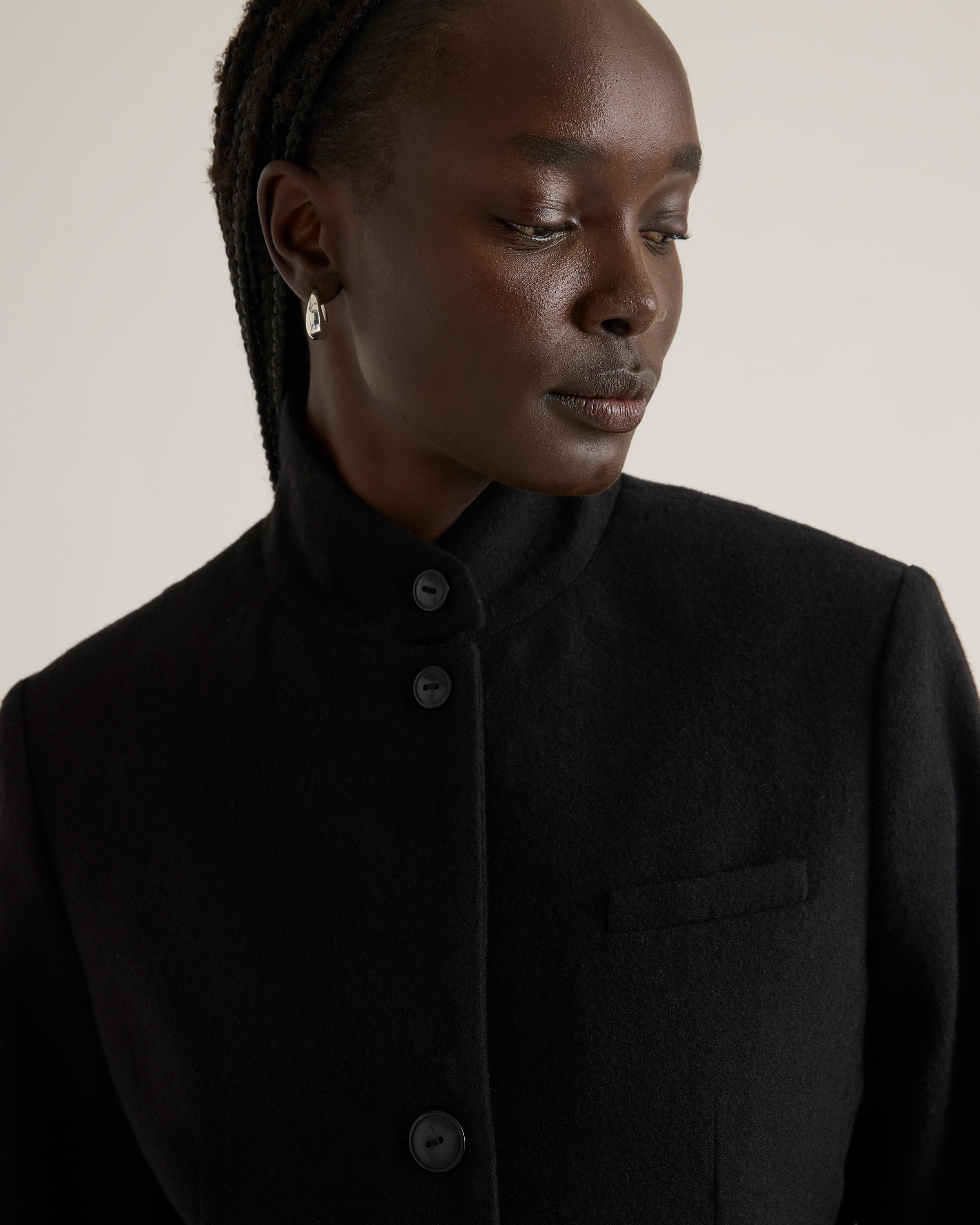 Italian Wool Stand Collar Blazer