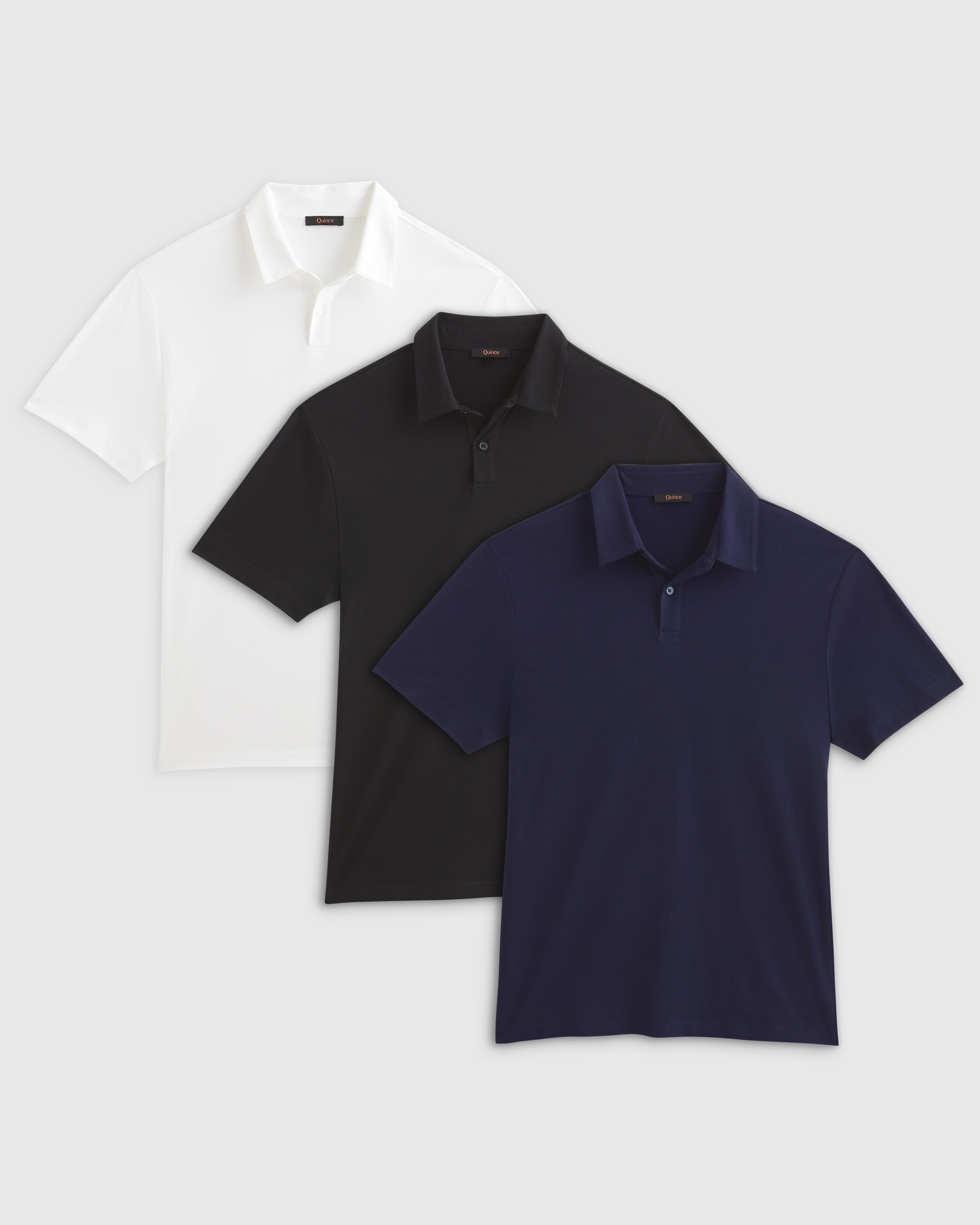 100% Pima Cotton Luxe Touch Polo 3 Pack Bundle in Faded Indigo