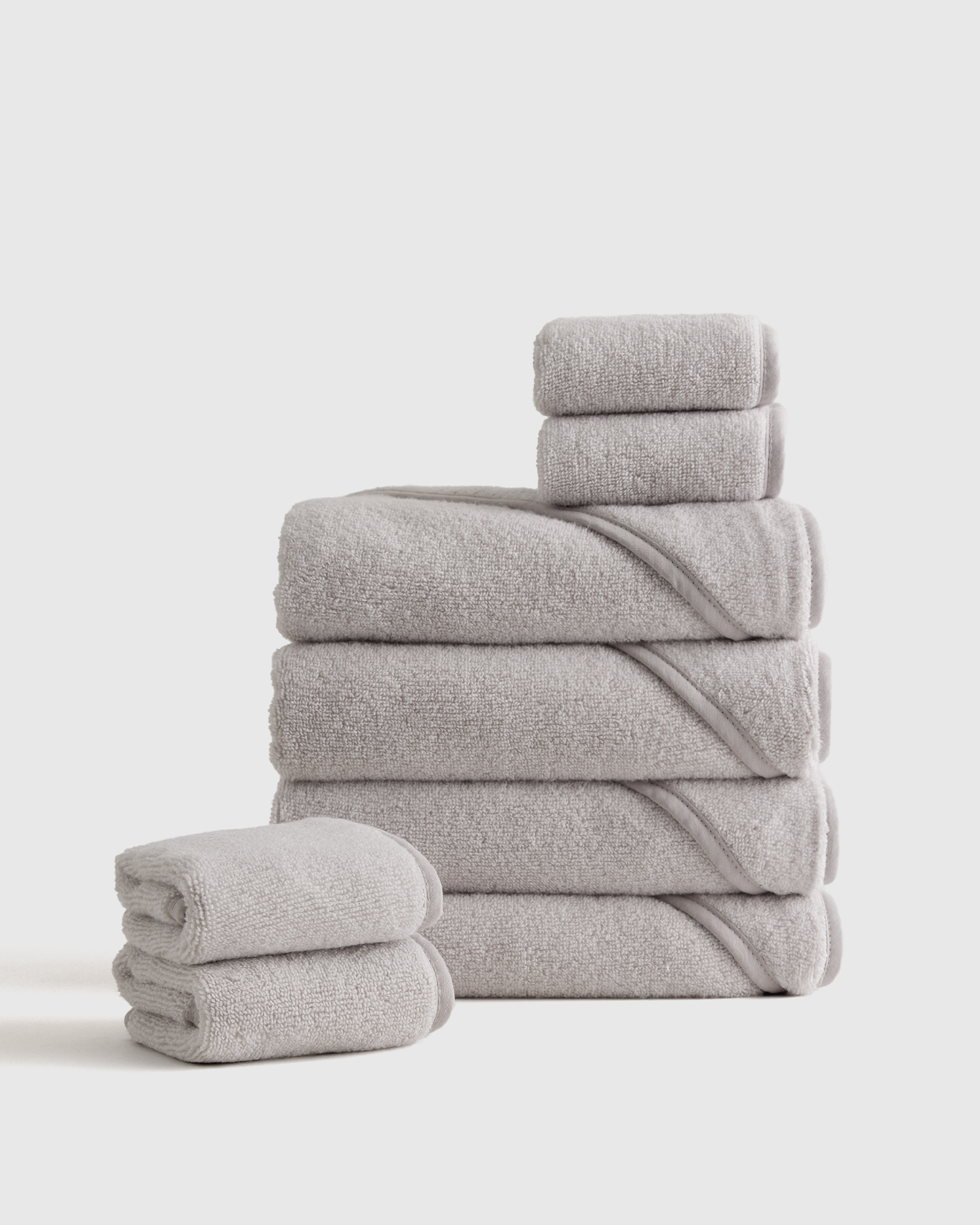 Light Grey Organic Turkish Cotton Baby Bath Bundle 8-Pack