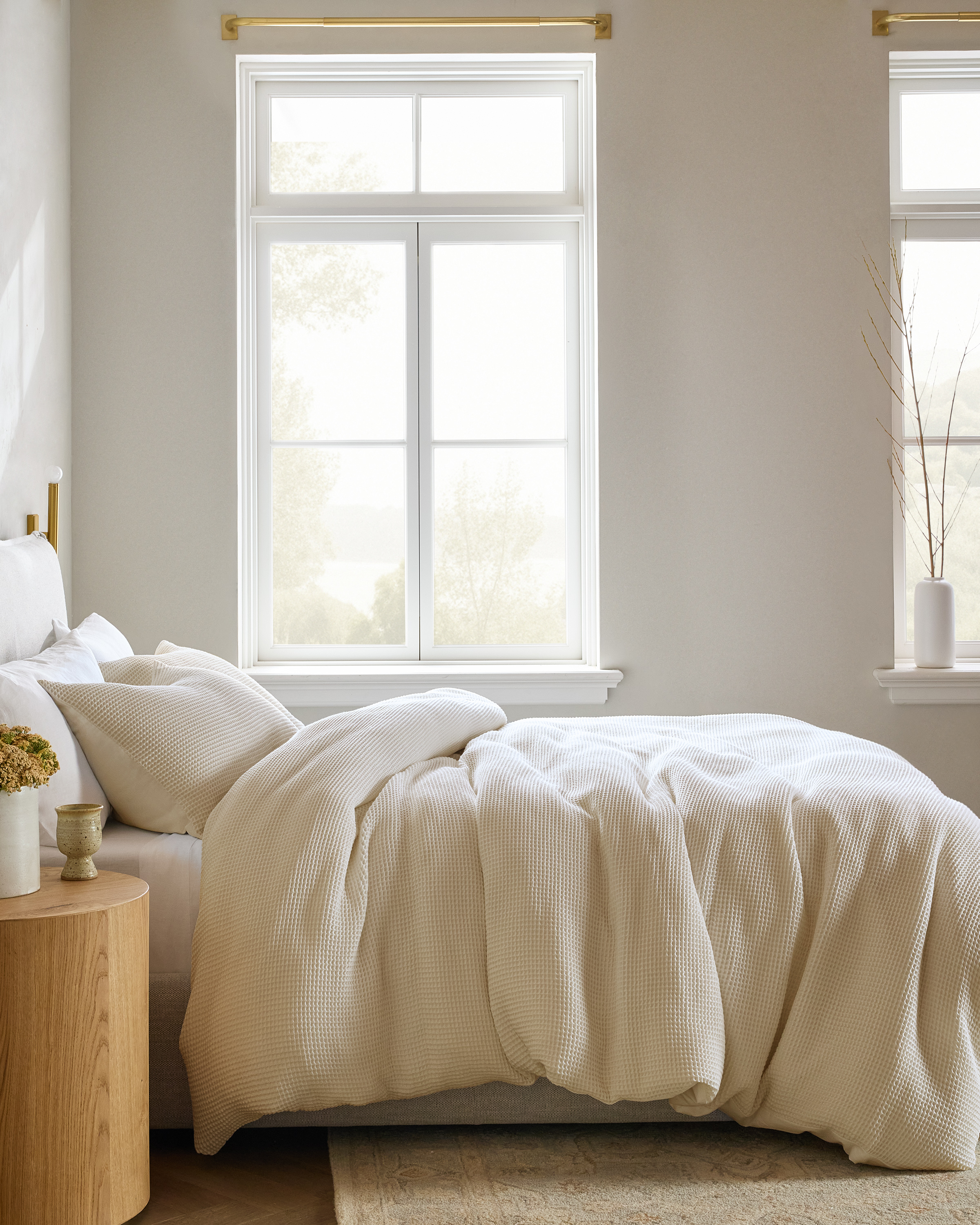 Undyed Organic Waffle Duvet Cover