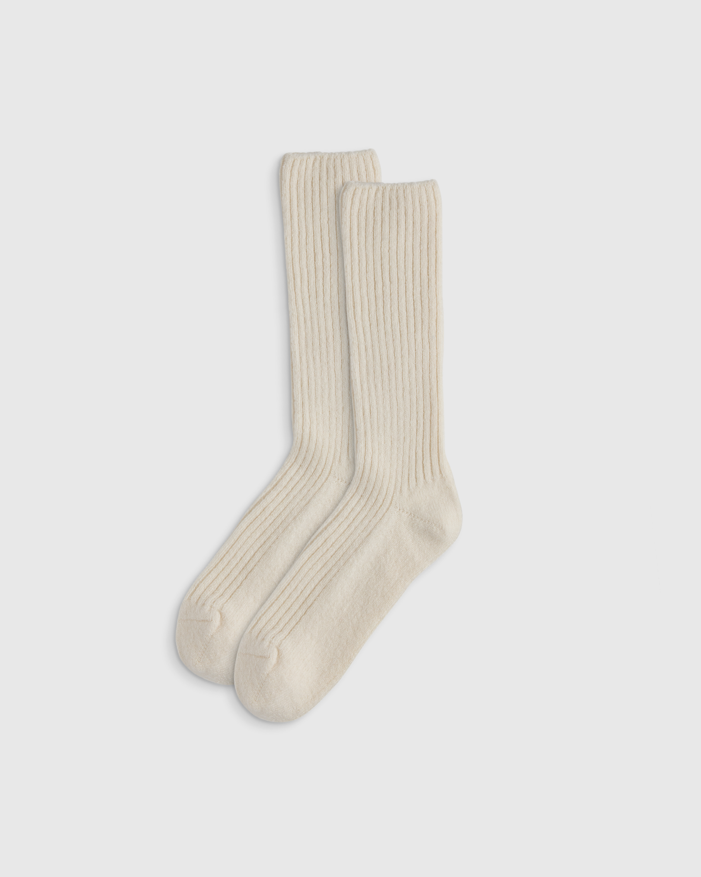 W-SOK-1-IVRY Unisex Cashmere Trouser Sock Ivory 16973 CROPPED