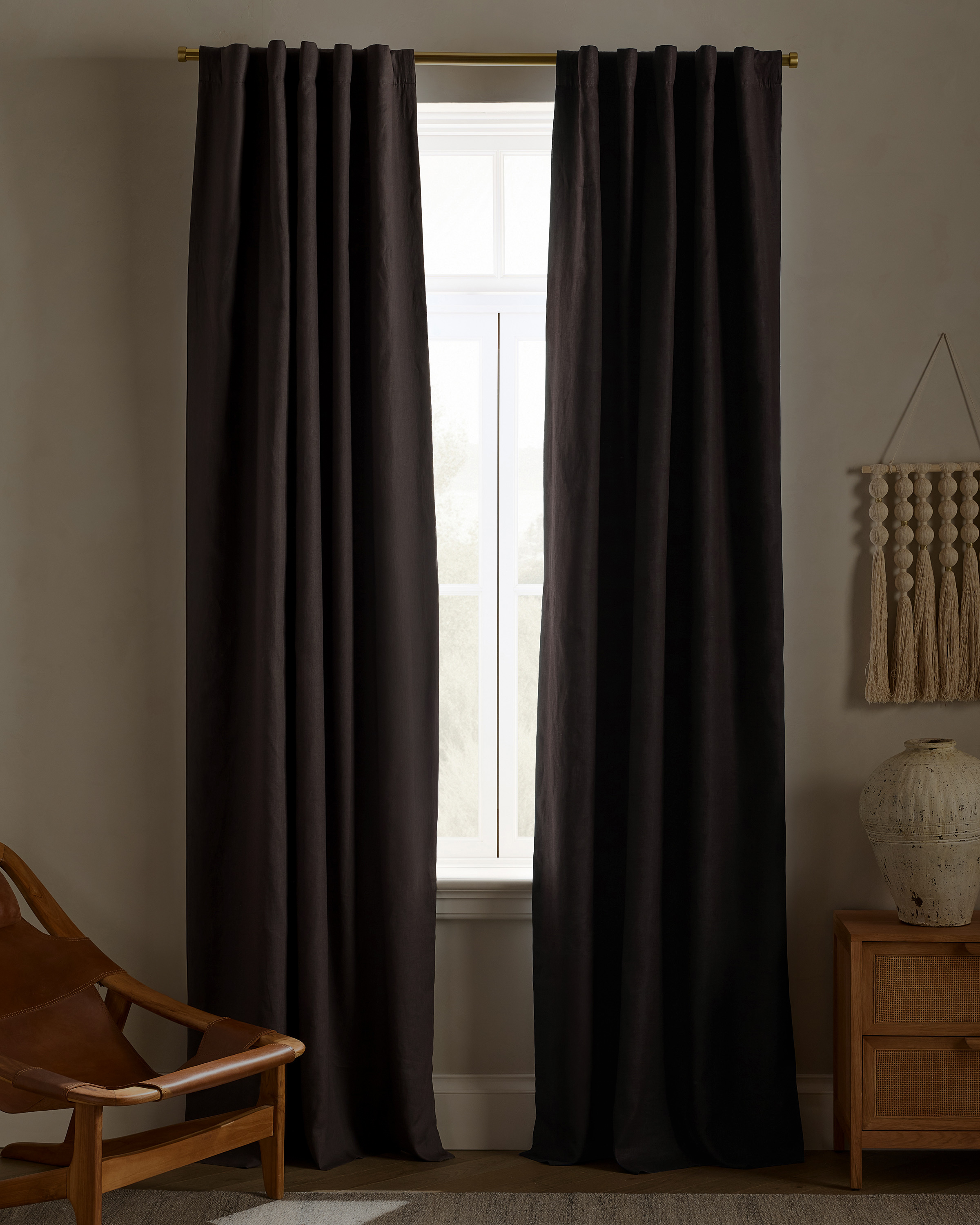 Storm European Linen True Blackout Curtain