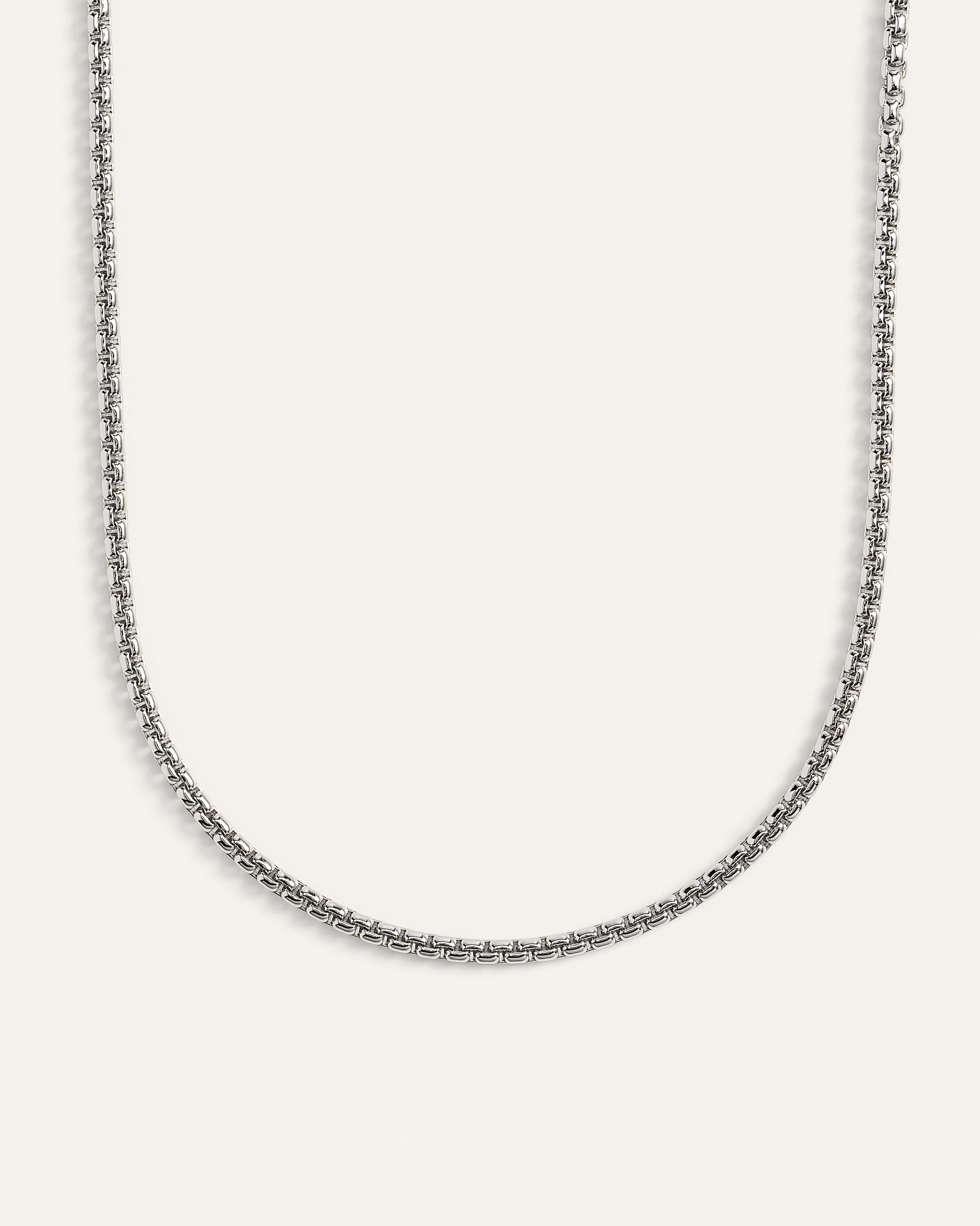 Box Chain Necklace in Sterling Silver
