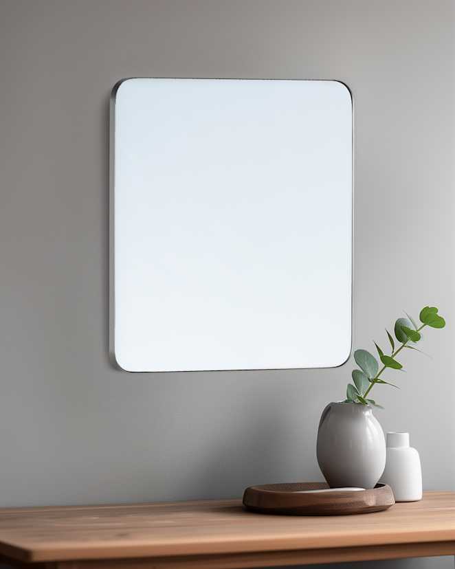 U-HAC-428 Square Mirror SLV lifestyle