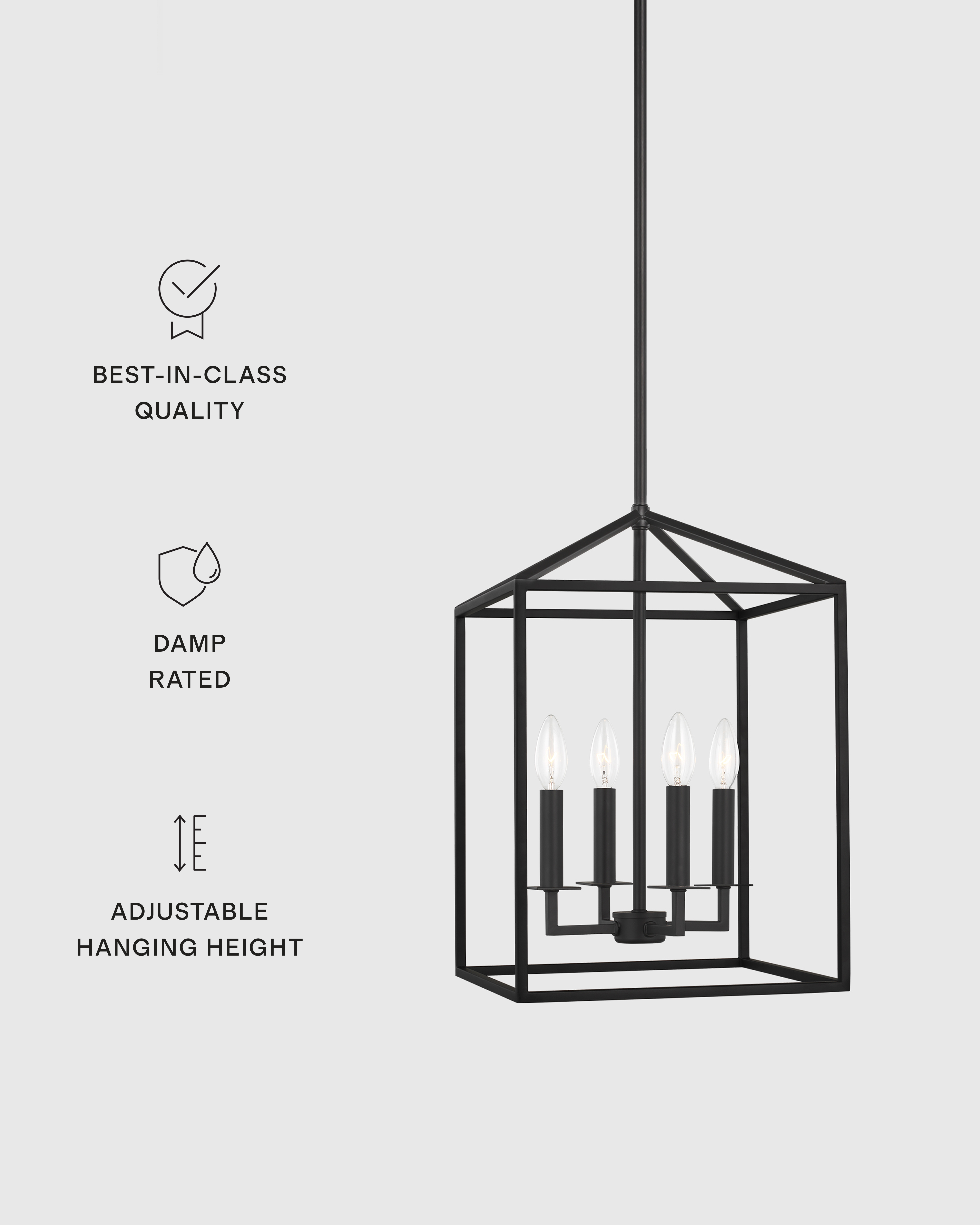 Steel Lantern Pendant Small