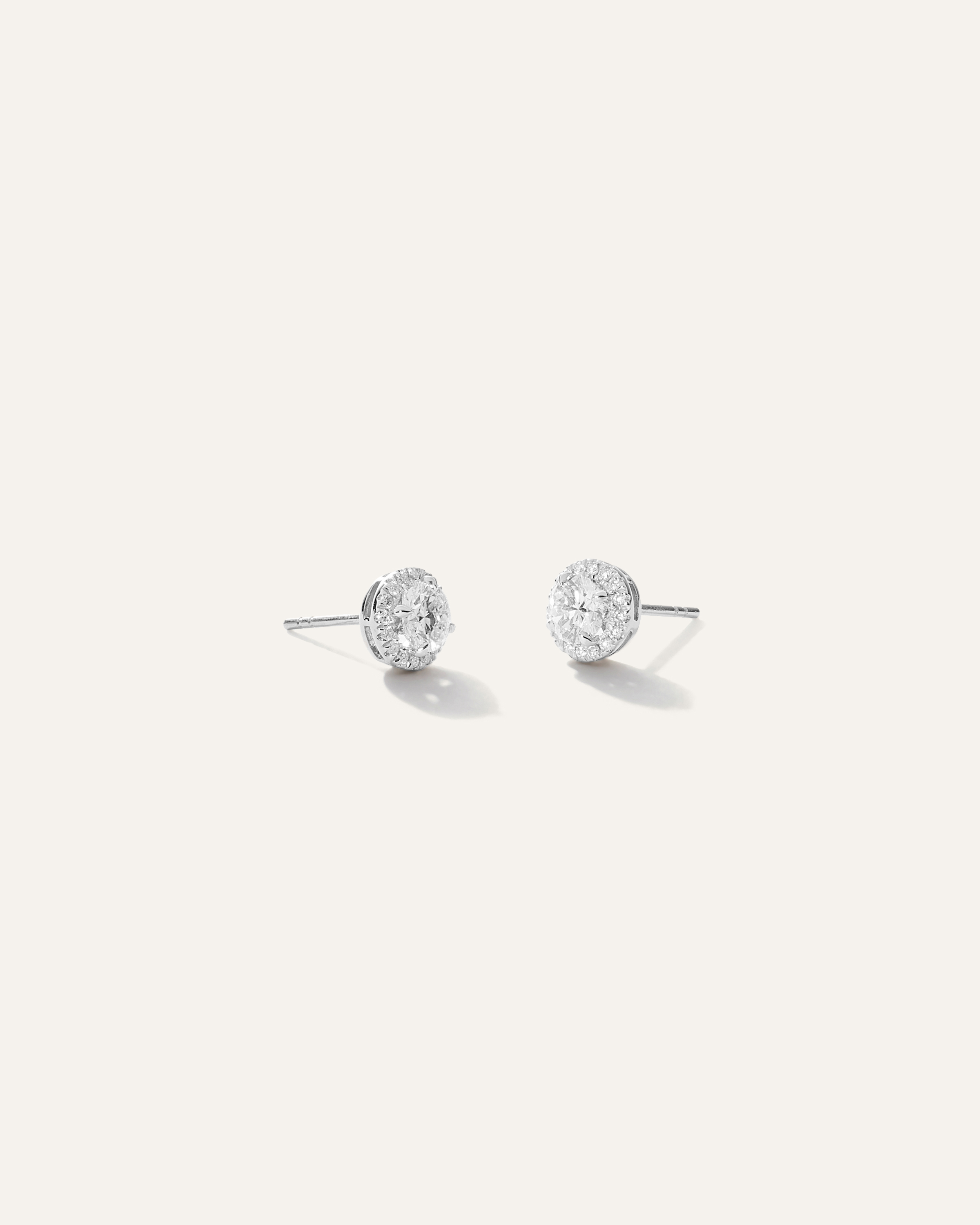 Highland Grande White Rhodium Halo Studs main image 1