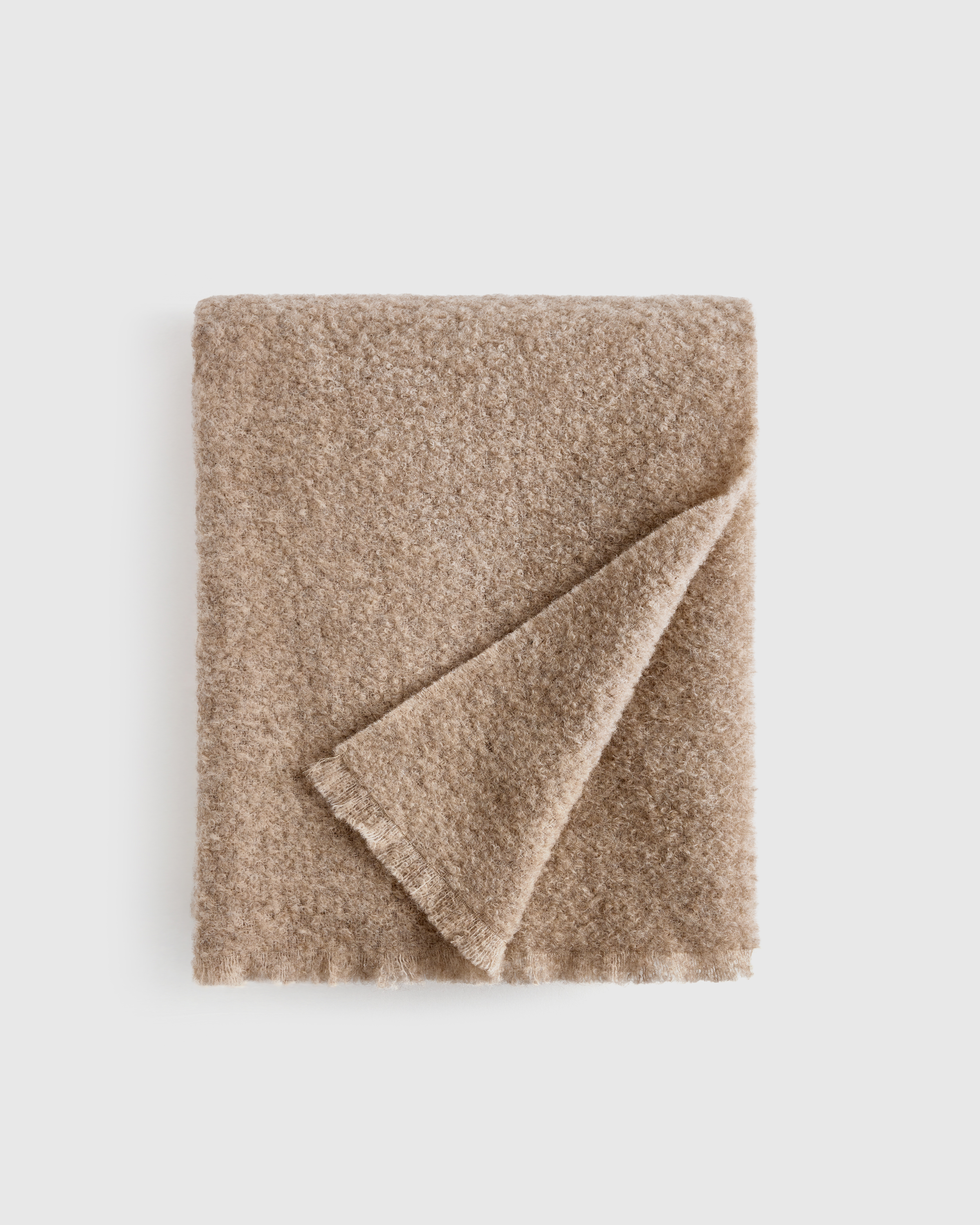 Oatmeal Alpaca Boucle Throw