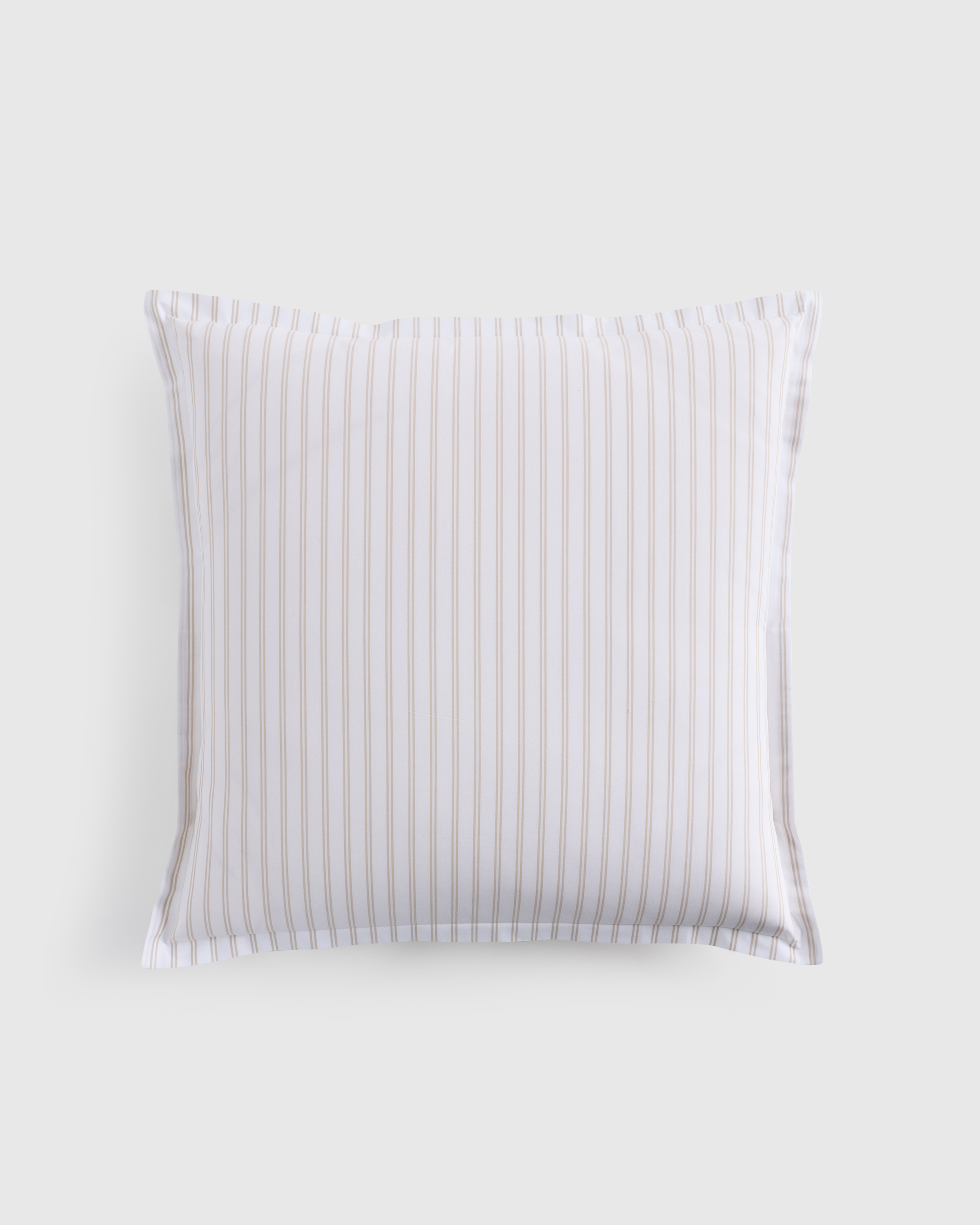 Double Stripe Toffee Classic Organic Percale Euro Sham