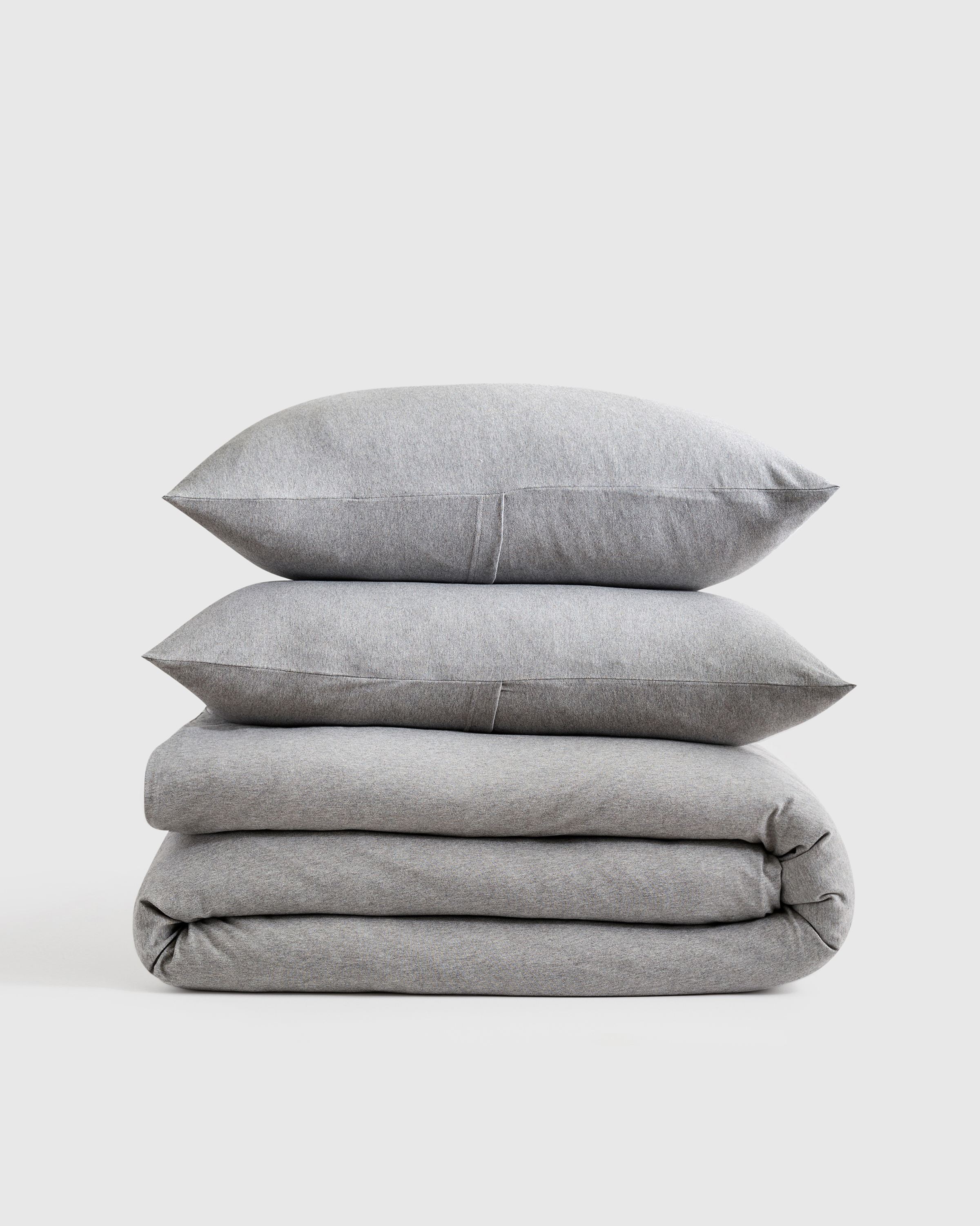 Heather Grey Organic Jersey Duvet Cover Set