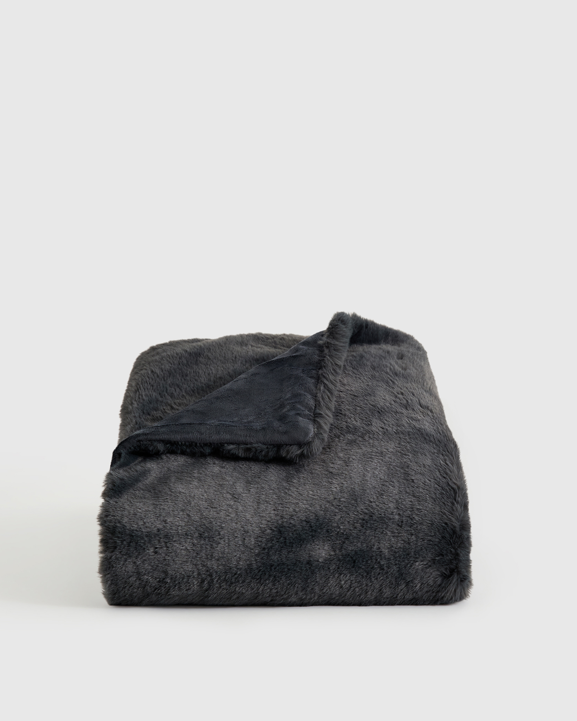 Slate Luxury Faux Fur Throw